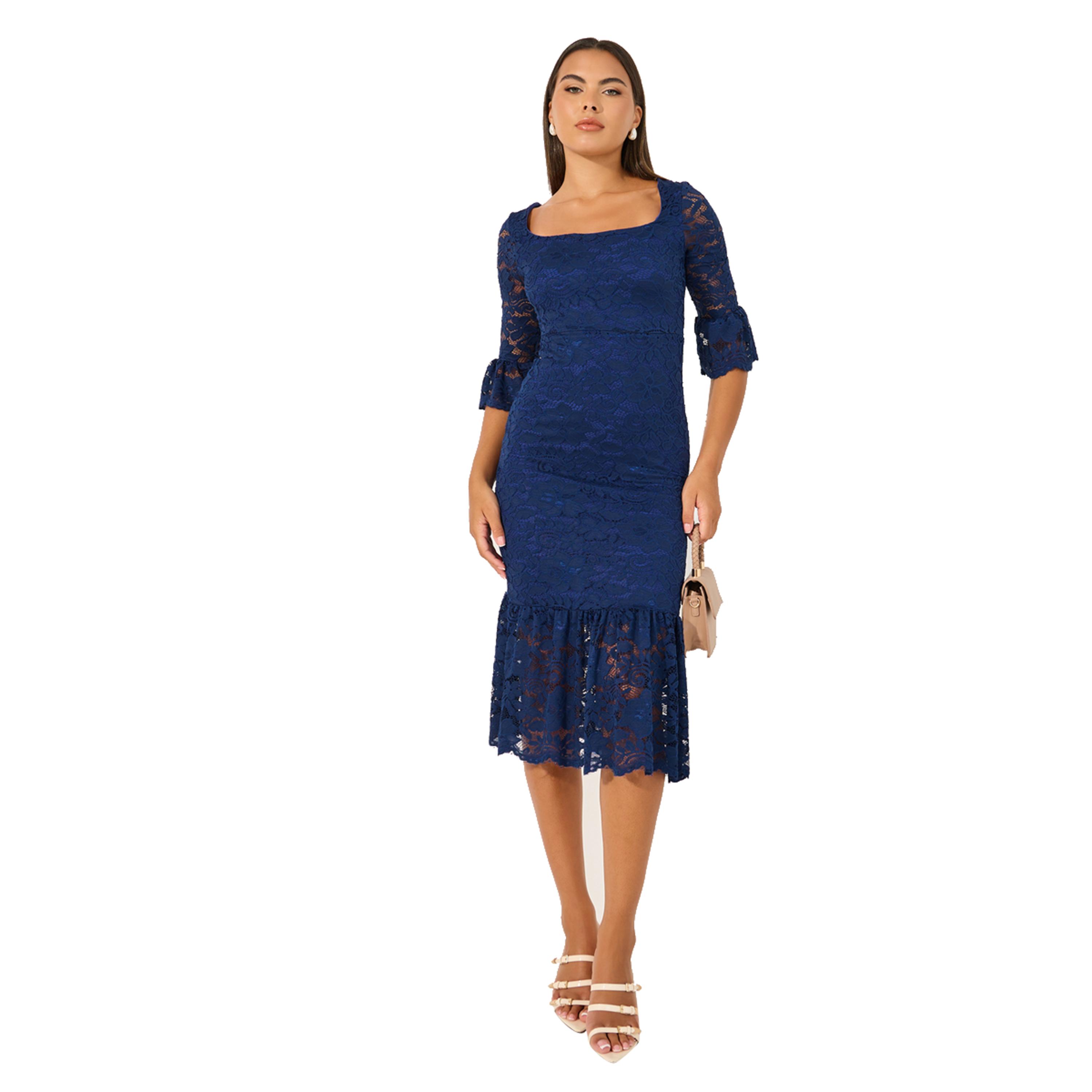 Styli Lace Square Neck Mermaid Midi Dress-women-clothing-dresses-image-3