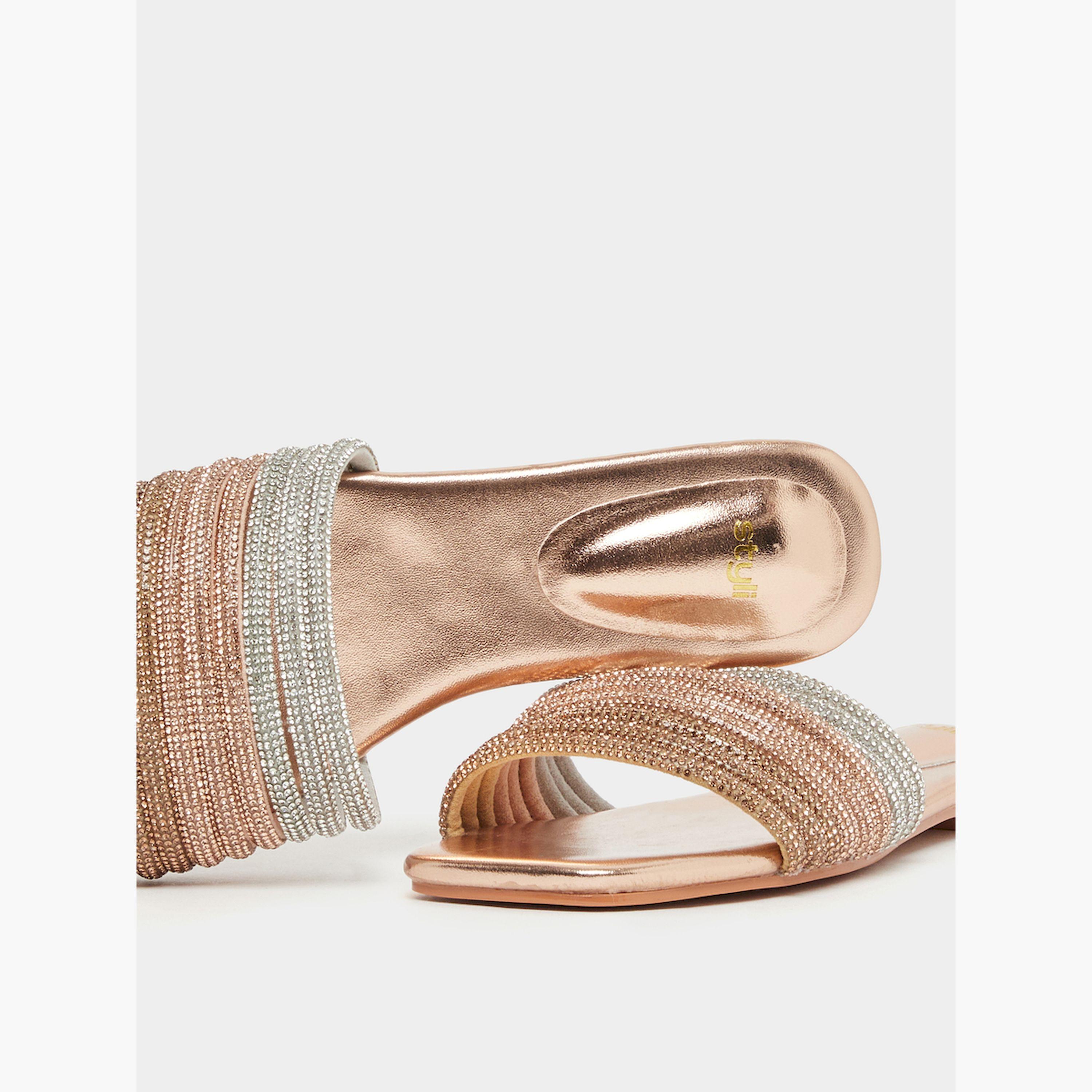 Styli Embellished Multi Strap Flat Sandals-women-shoes-sandals-flats-image-3
