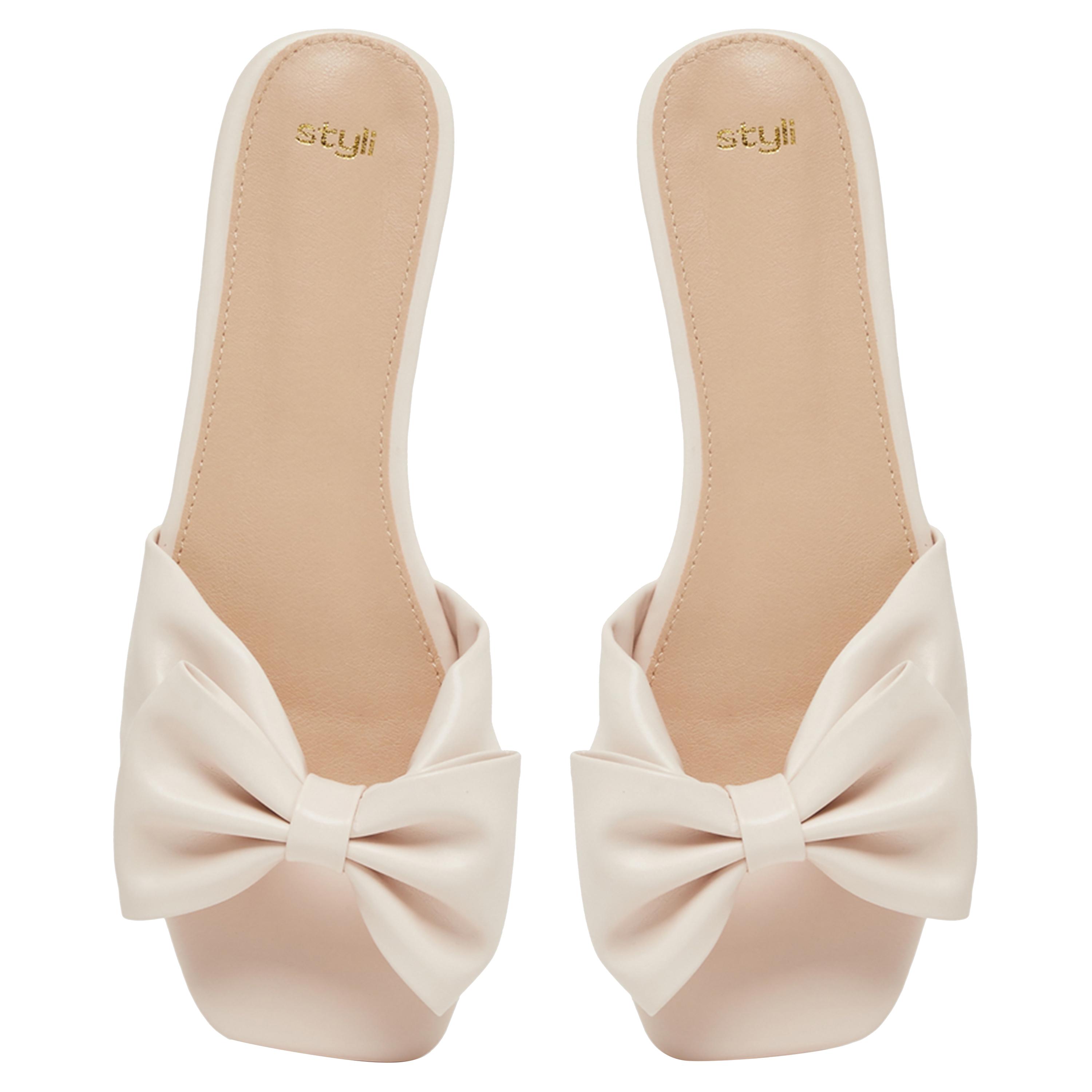 Styli Ribbon Accent Flat Sandals-women-shoes-sandals-flats-image-5