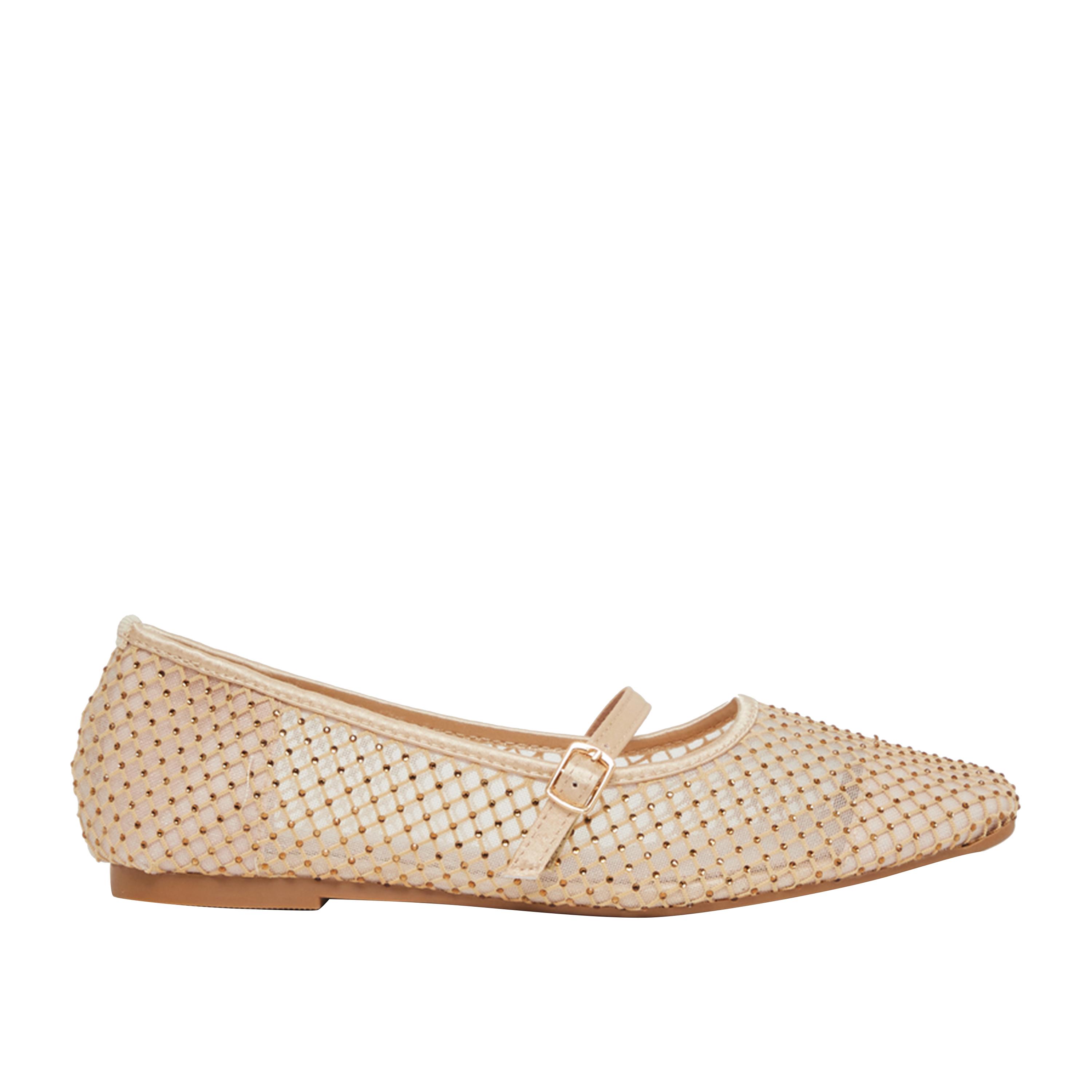Styli Textured Woven Pointed Toe Shoes-women-shoes-ballerinas-image-1