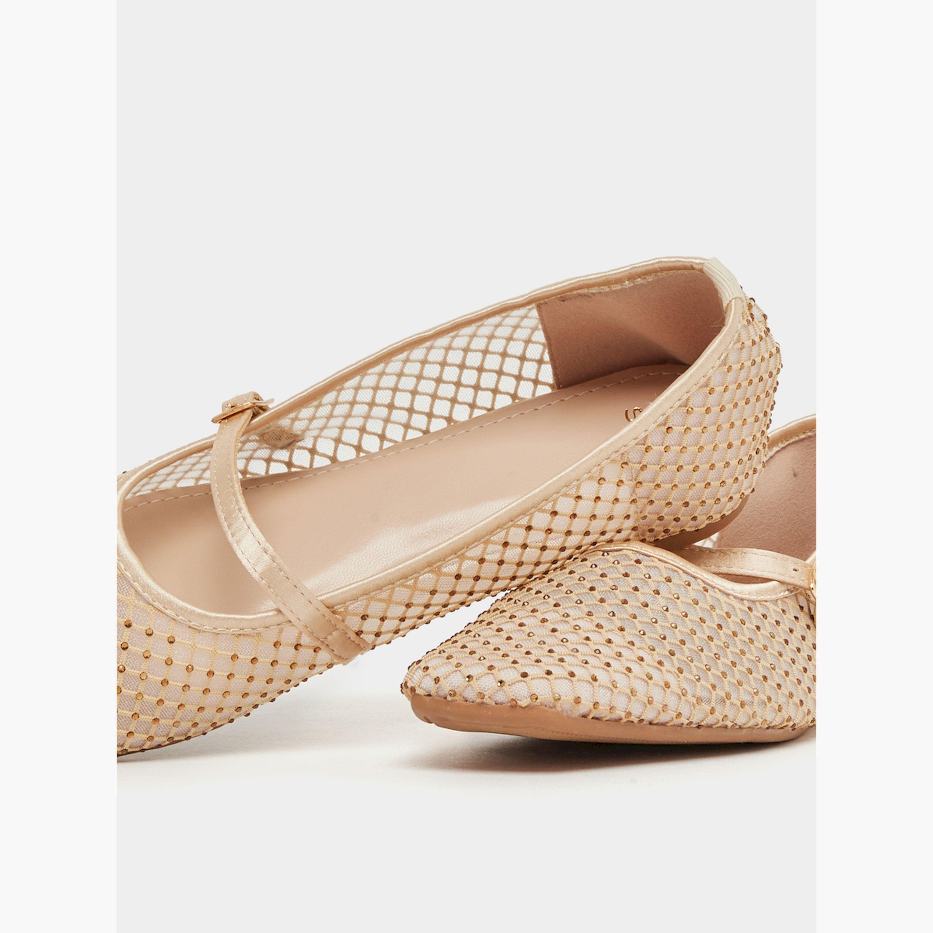 ستايلي -  حذاء منسوج ذو مقدمة مدببة-women-shoes-ballerinas-image-3