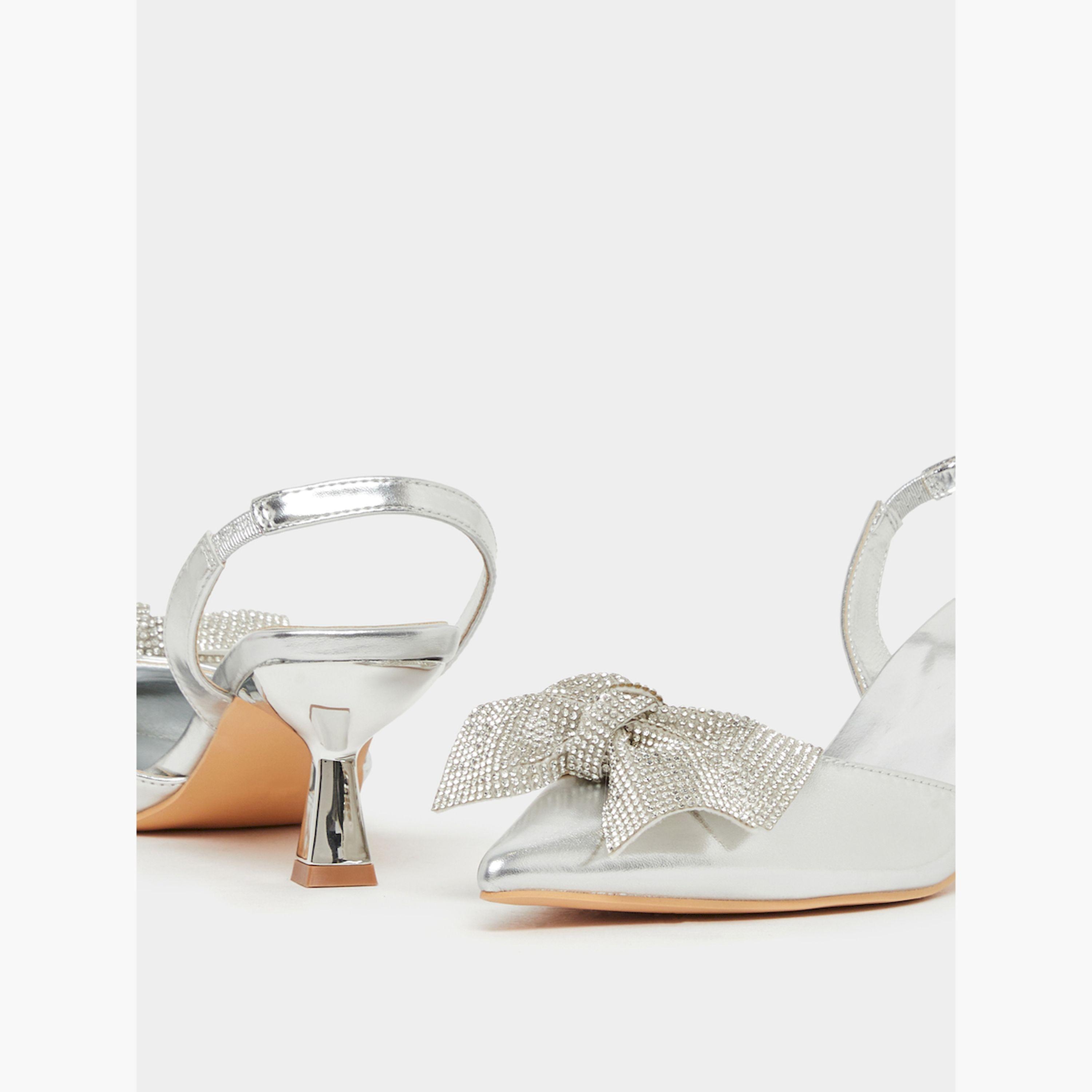 Styli Pointed Toe Ribbon Sling Back Shoes-women-shoes-heels-image-3