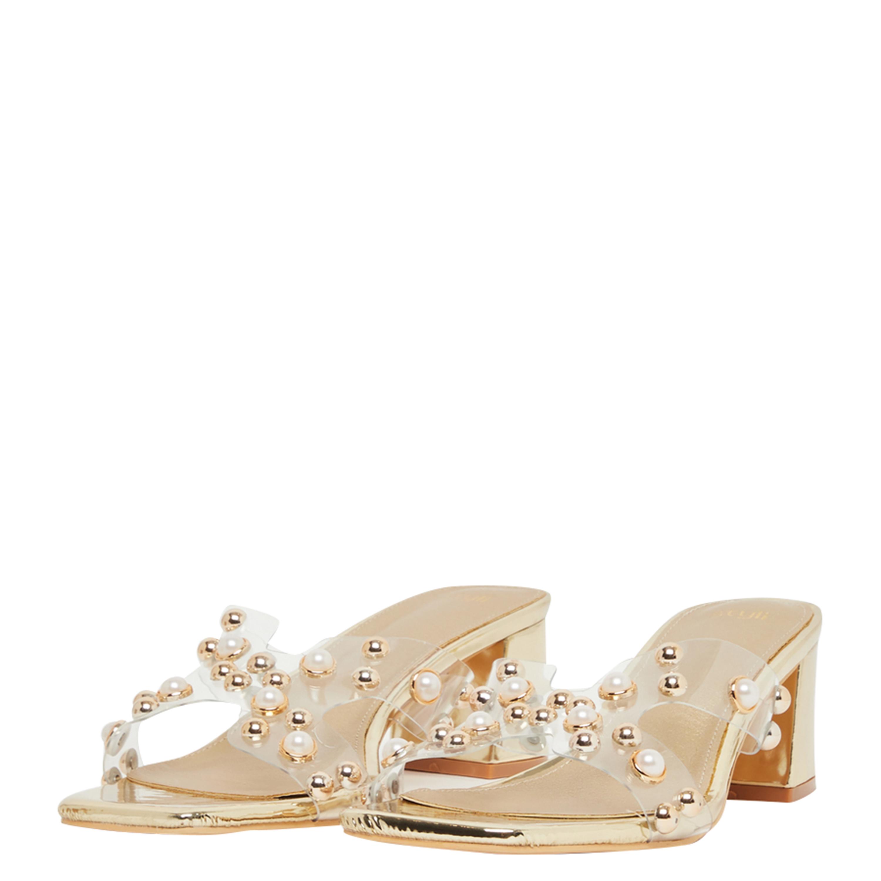Styli Embellished Pearl Block Heel Sandals-women-shoes-heels-image-2