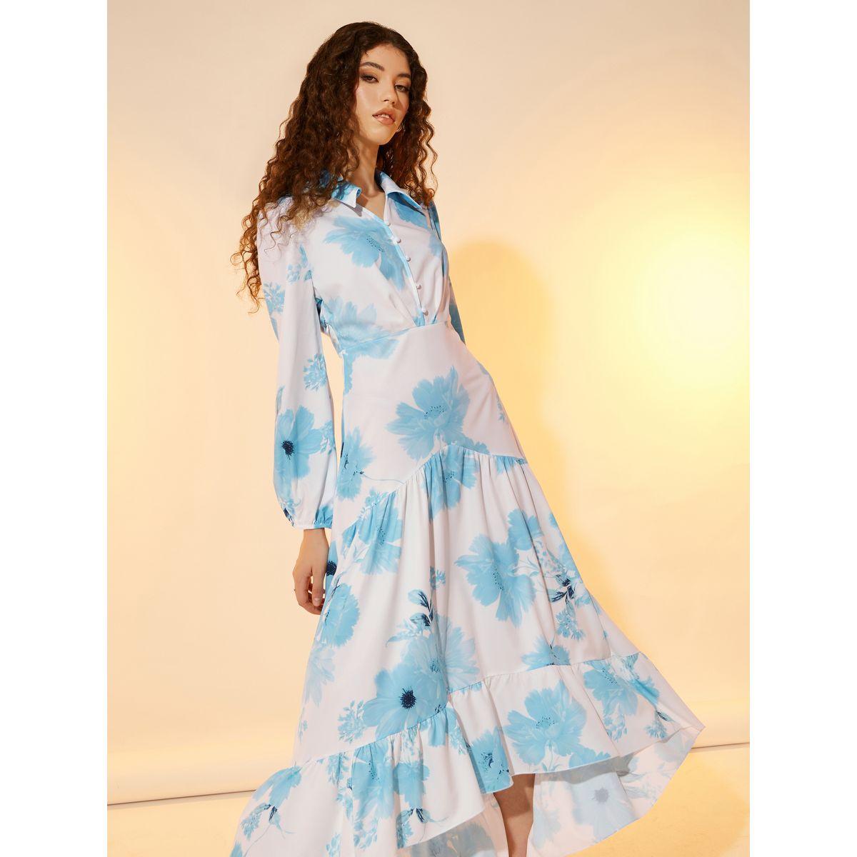 فستان طويل بطبعة زهور وحافة غير متماثلة الطول-women-clothing-dresses-image-2