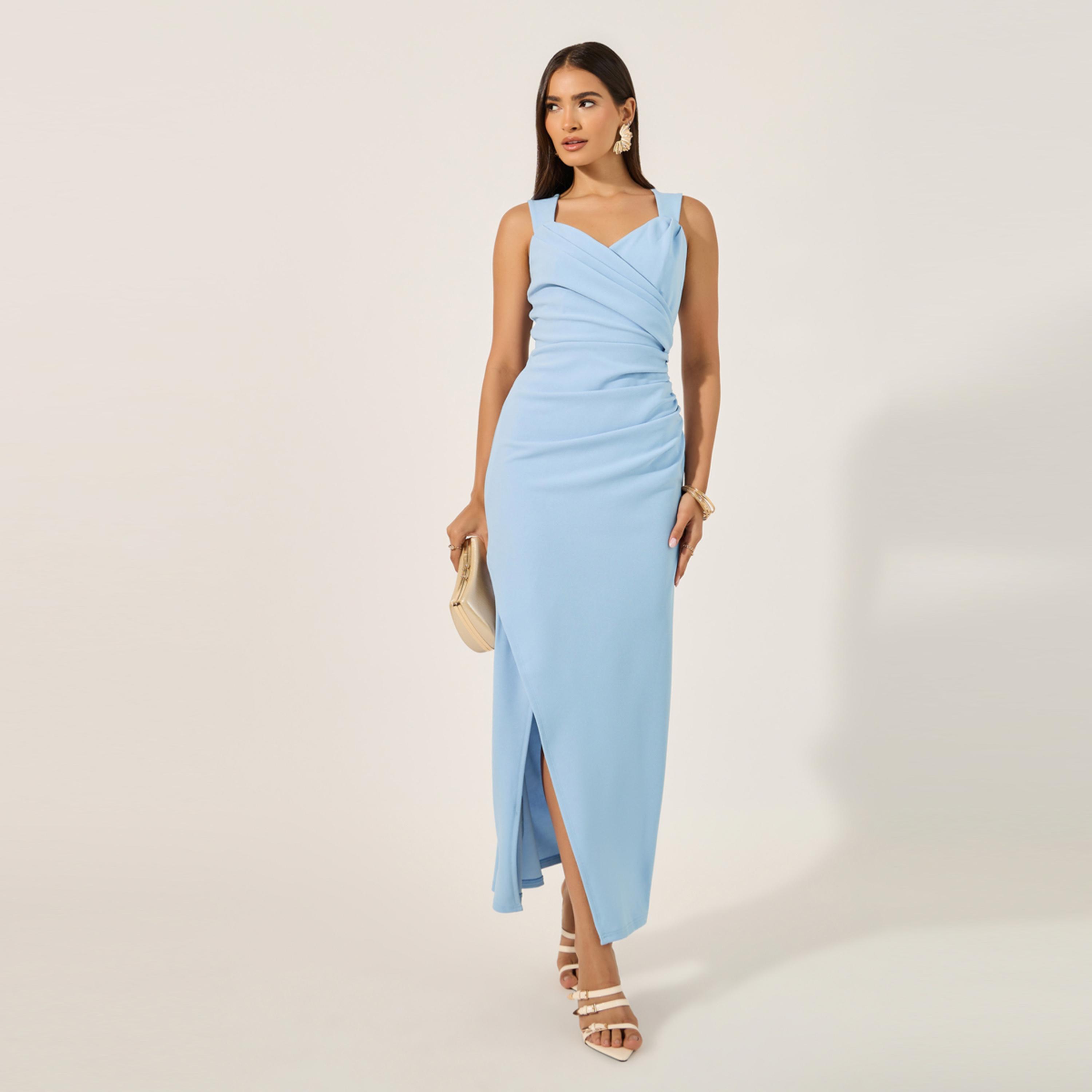 Styli Plain Sleeveless Sheath Maxi Dress-women-clothing-dresses-image-1