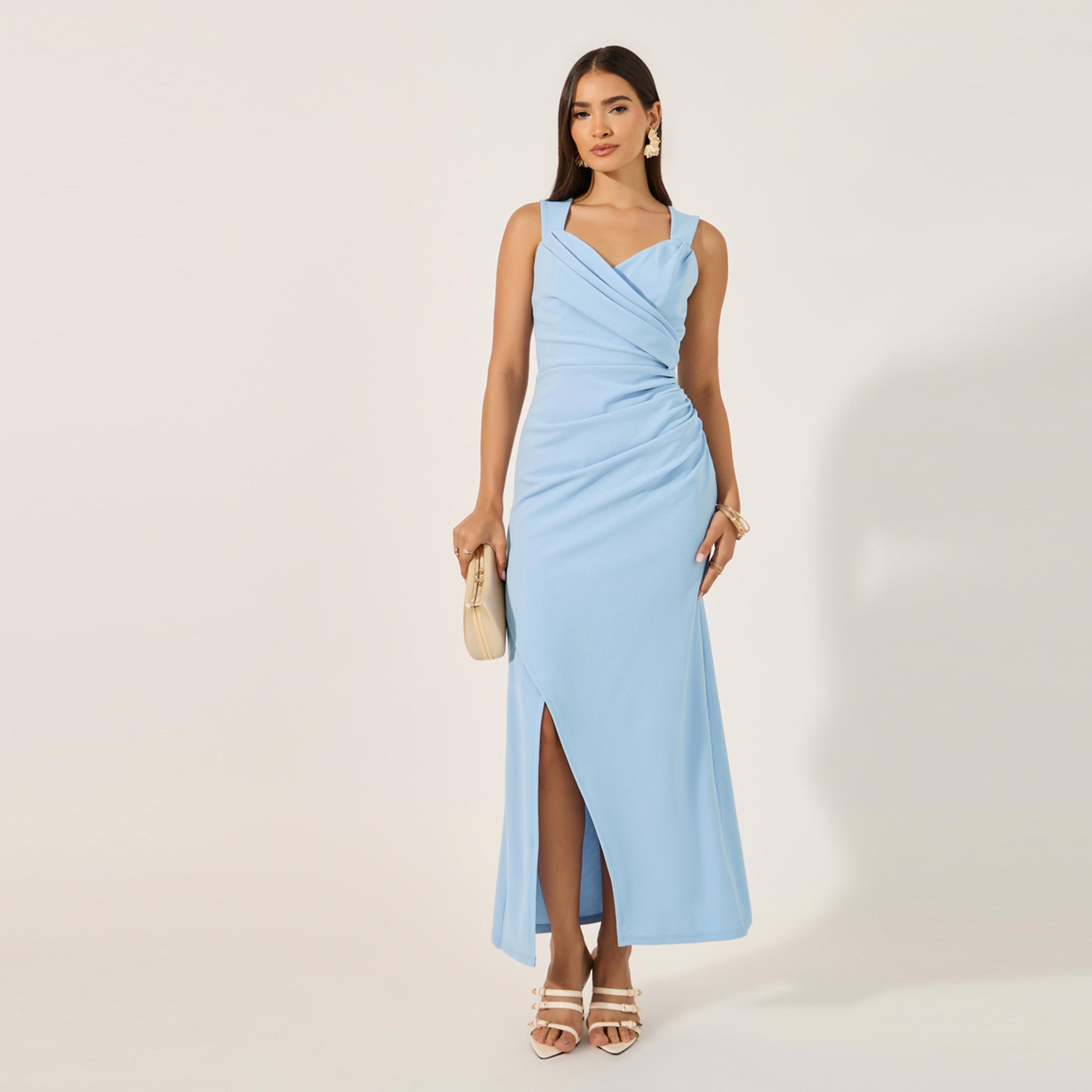 Styli Plain Sleeveless Sheath Maxi Dress-women-clothing-dresses-image-2