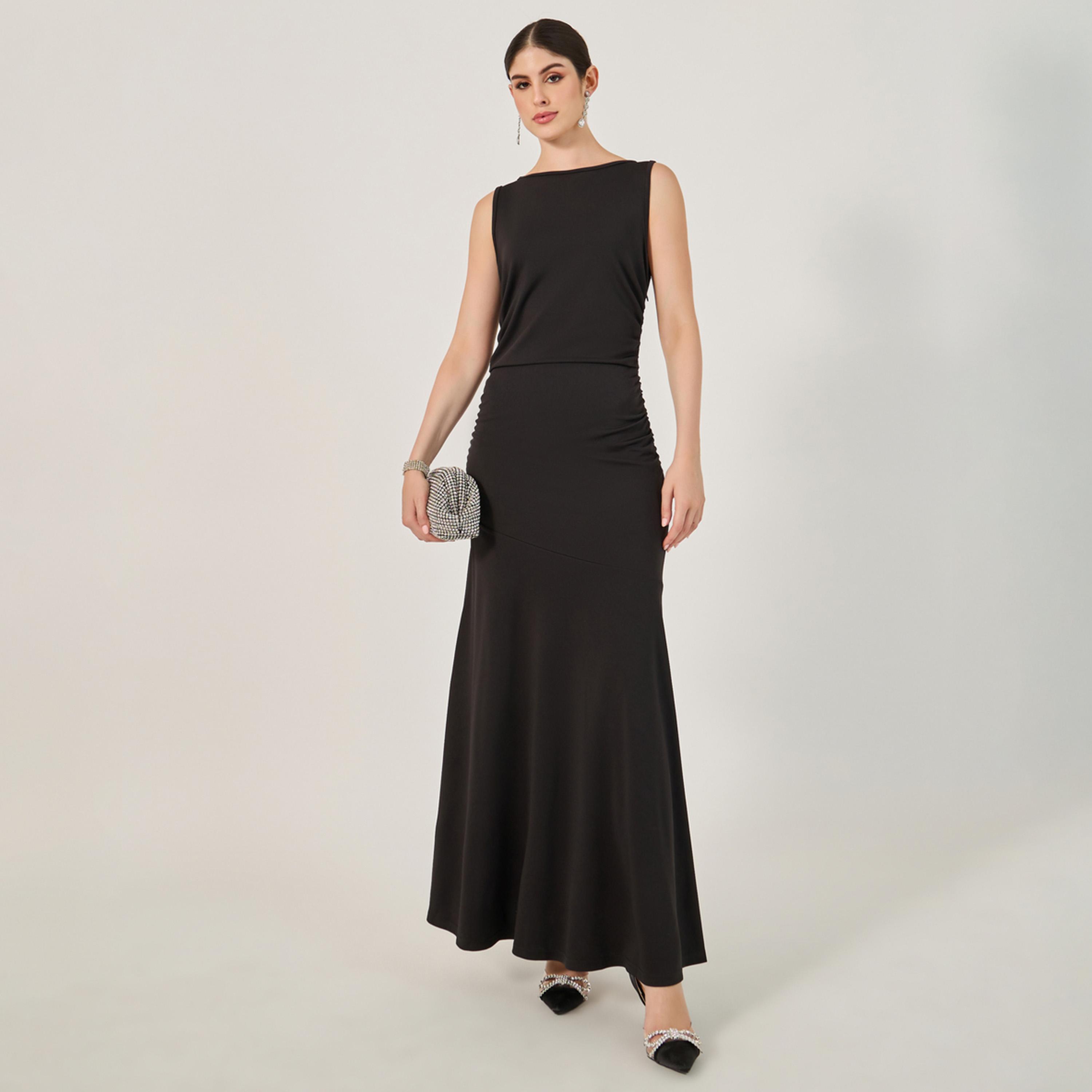 Styli Plain Sleeveless Mermaid Maxi Dress-women-clothing-dresses-image-1