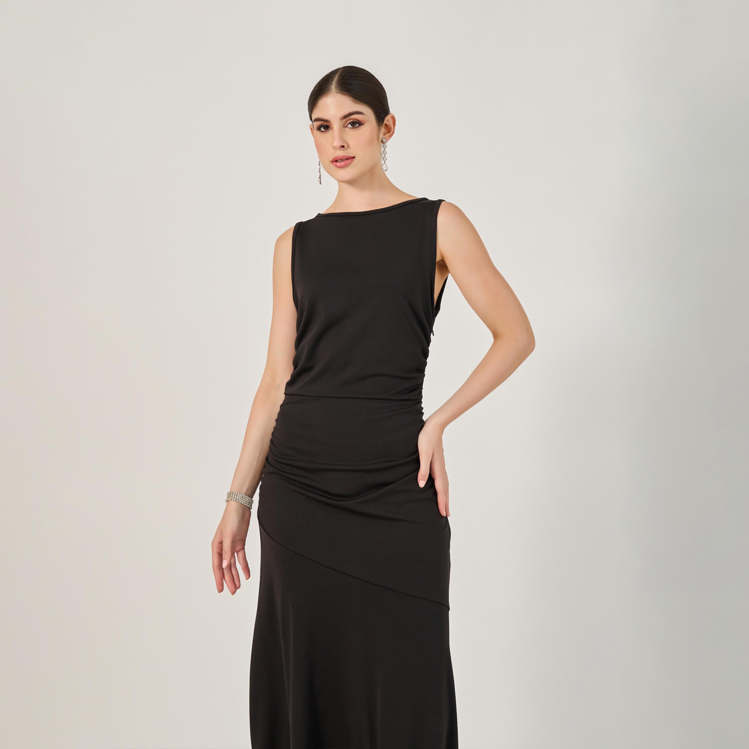 Styli Plain Sleeveless Mermaid Maxi Dress-women-clothing-dresses-image-3