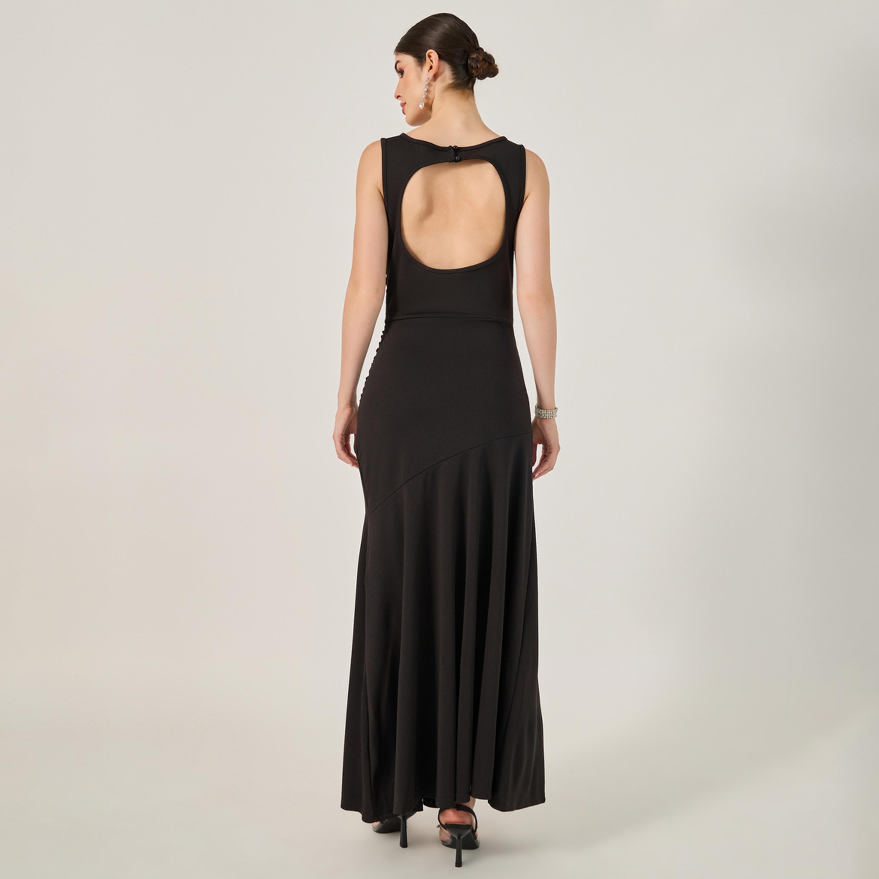 ستايلي - فستان ماكسي بتصميم حورية البحر بدون أكمام-women-clothing-dresses-image-5