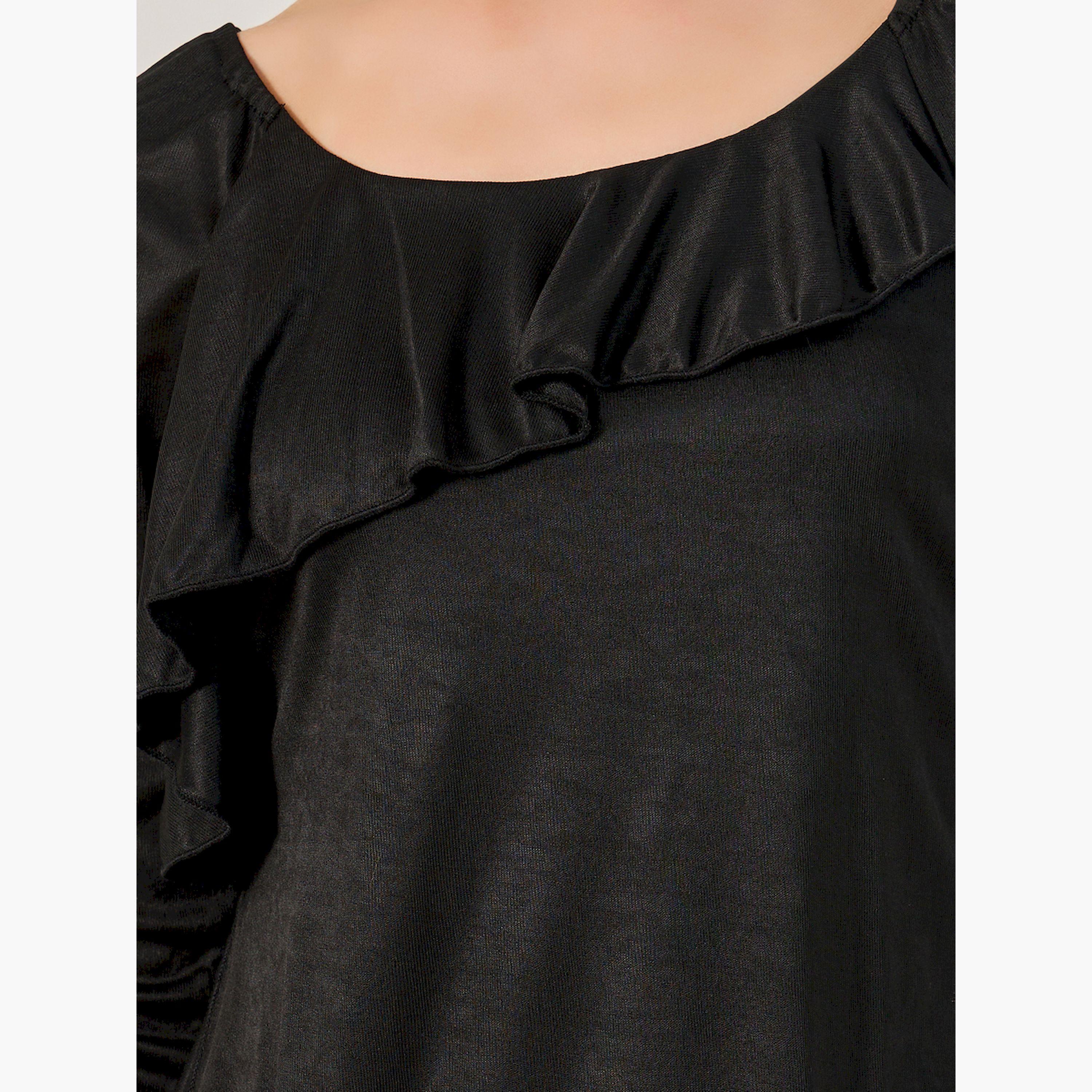 Styli Plain Ruffle Trim Layered A-Line Midi Dress-women-clothing-dresses-image-4