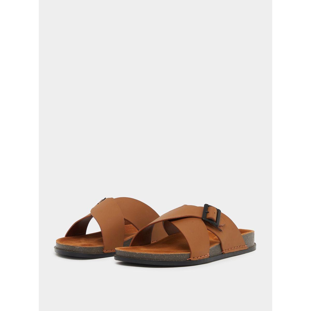 Styli Cross Band Platform Sole Sandals-men-shoes-sandals-image-2