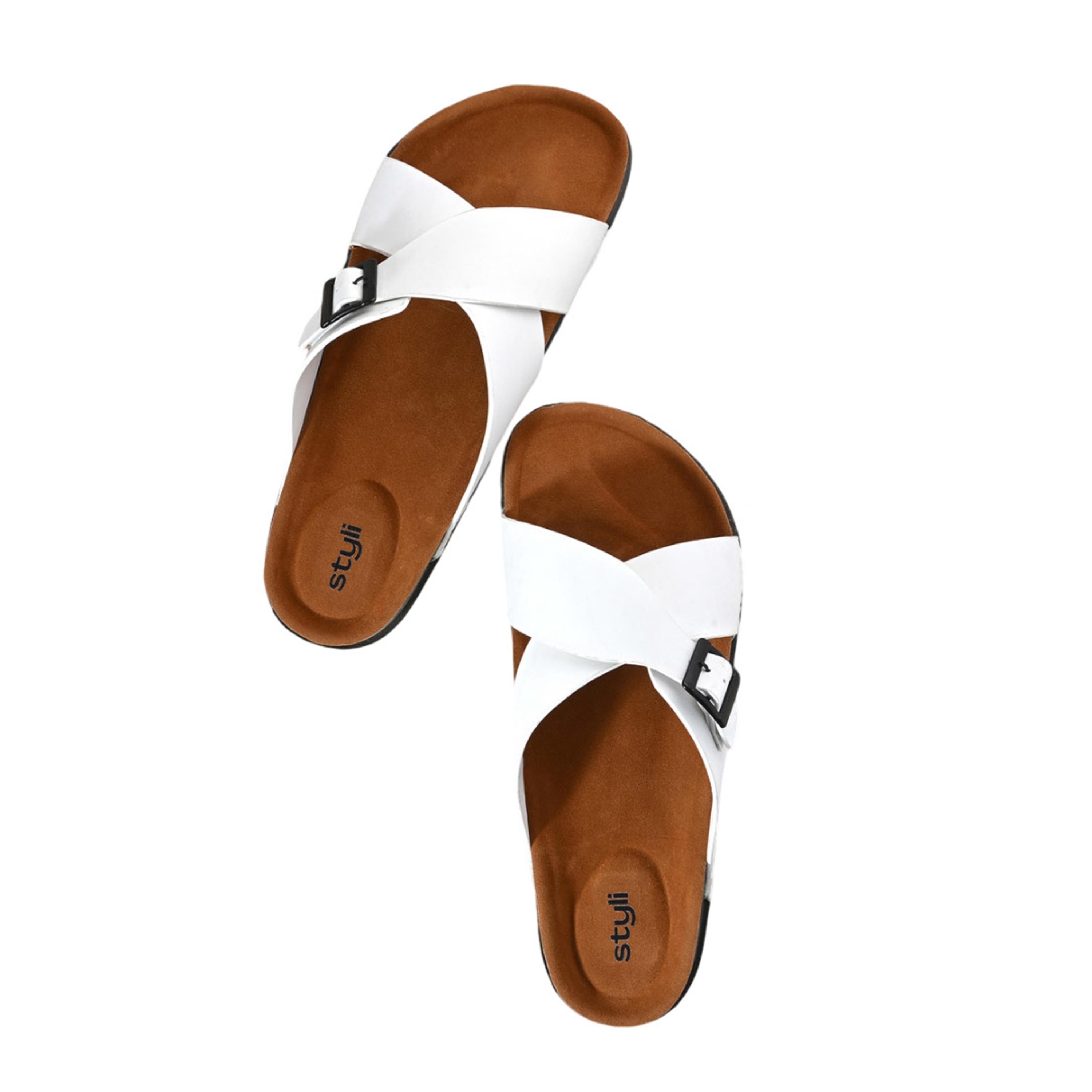Styli Cross Band Platform Sole Sandals-men-shoes-sandals-image-1