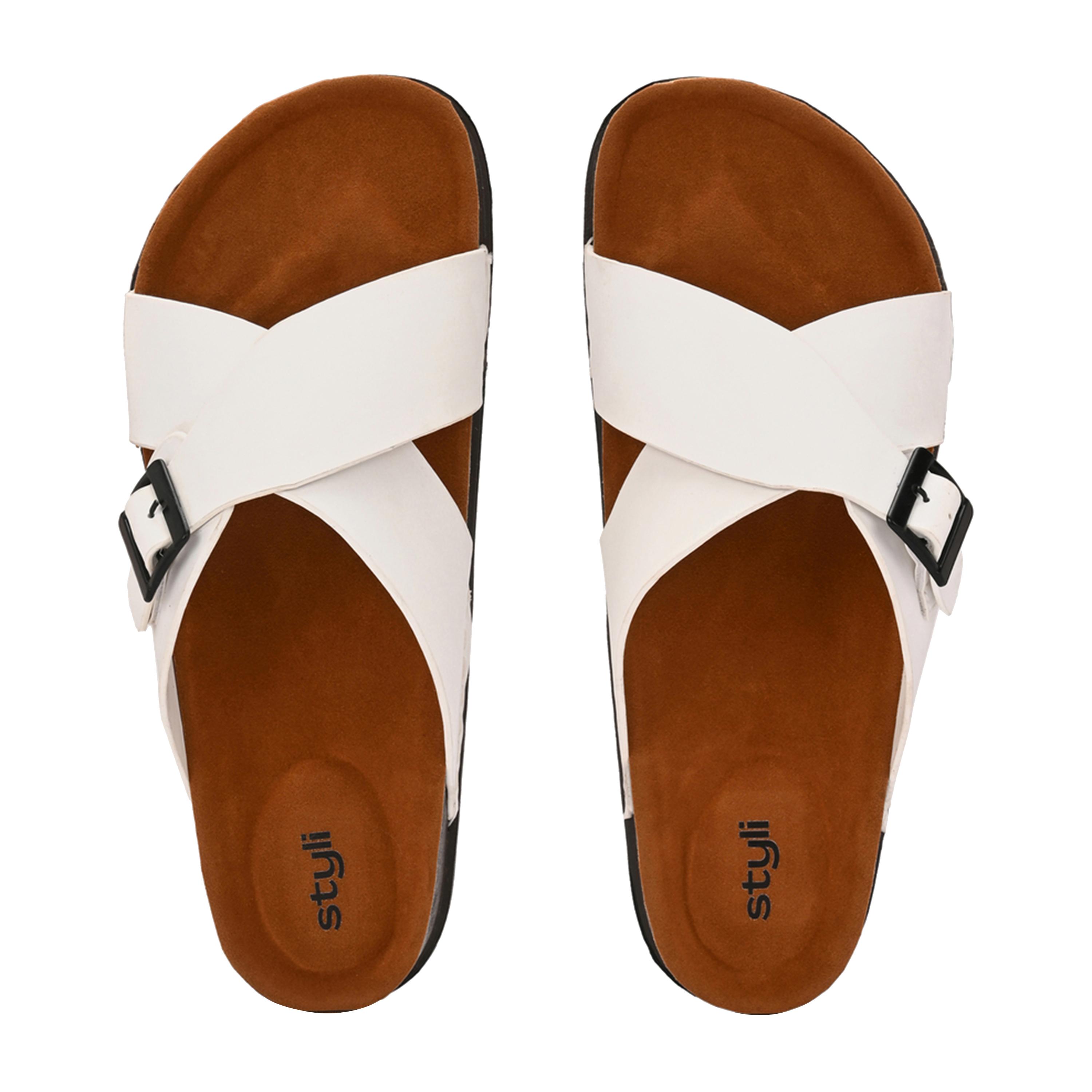 Styli Cross Band Platform Sole Sandals-men-shoes-sandals-image-3