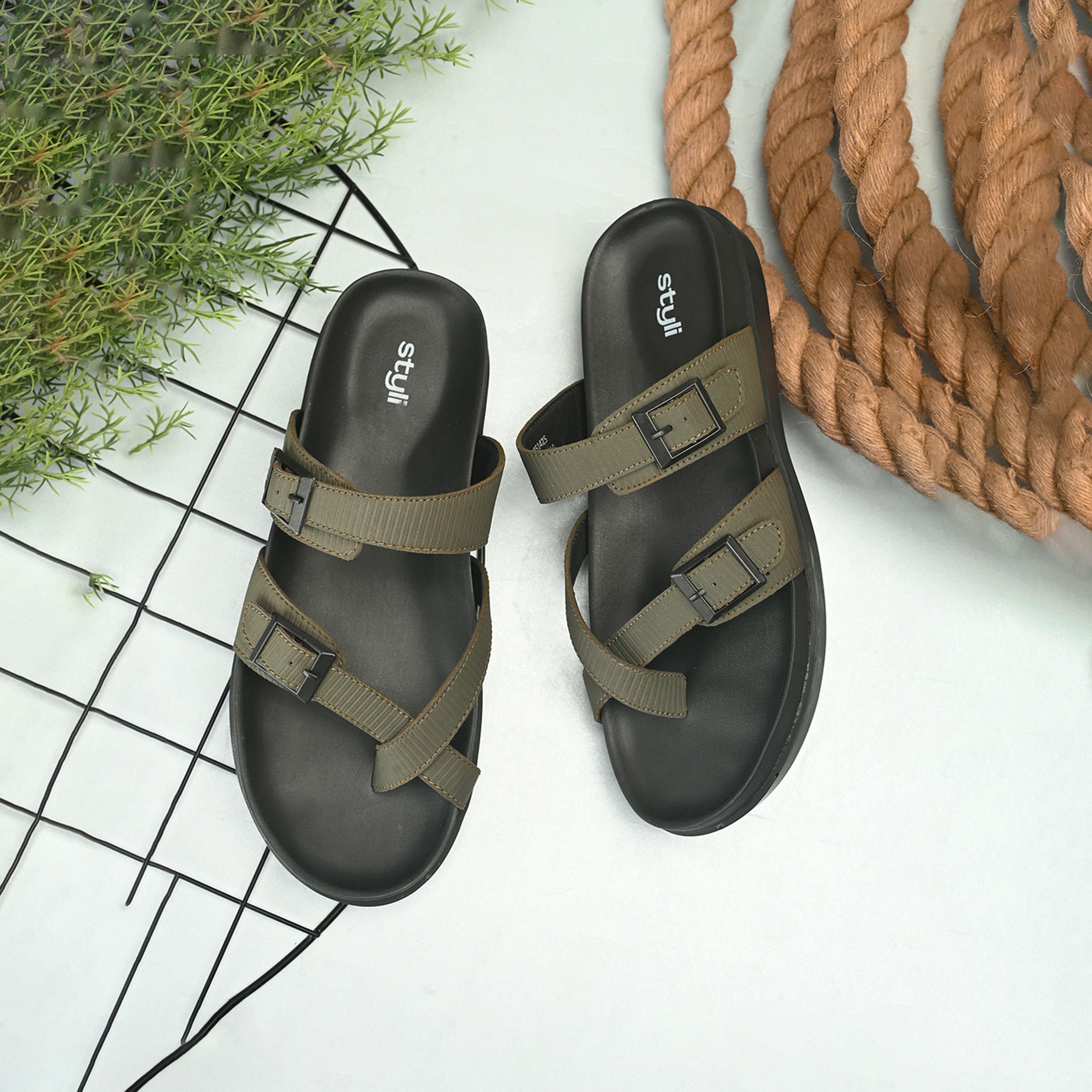 Styli Open Toe Buckle Detail Sandals-men-shoes-sandals-image-4