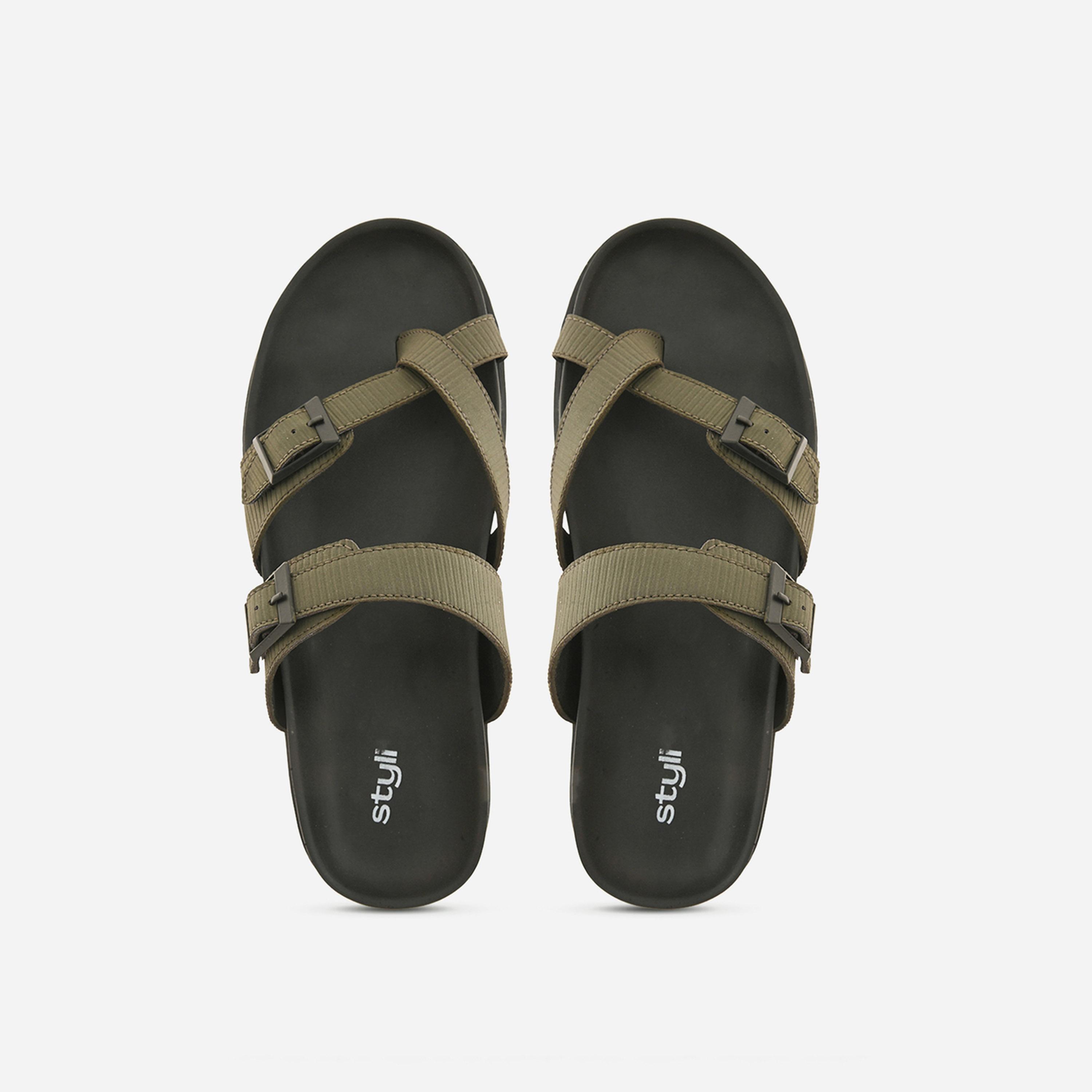 Styli Open Toe Buckle Detail Sandals-men-shoes-sandals-image-6