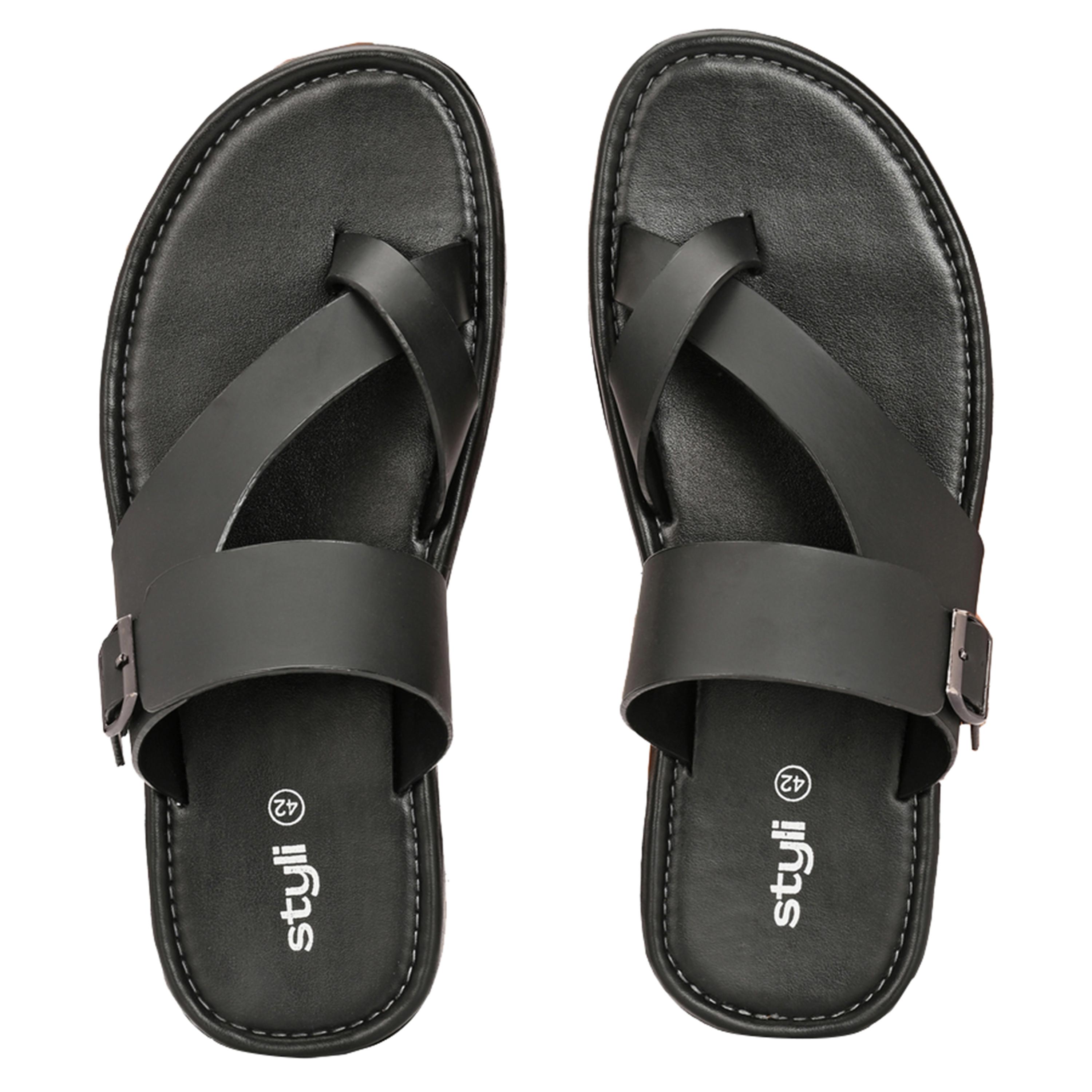 ستايلي - صندل مفتوح من الأمام مع مشبك وشريط رفيع-men-shoes-sandals-image-3