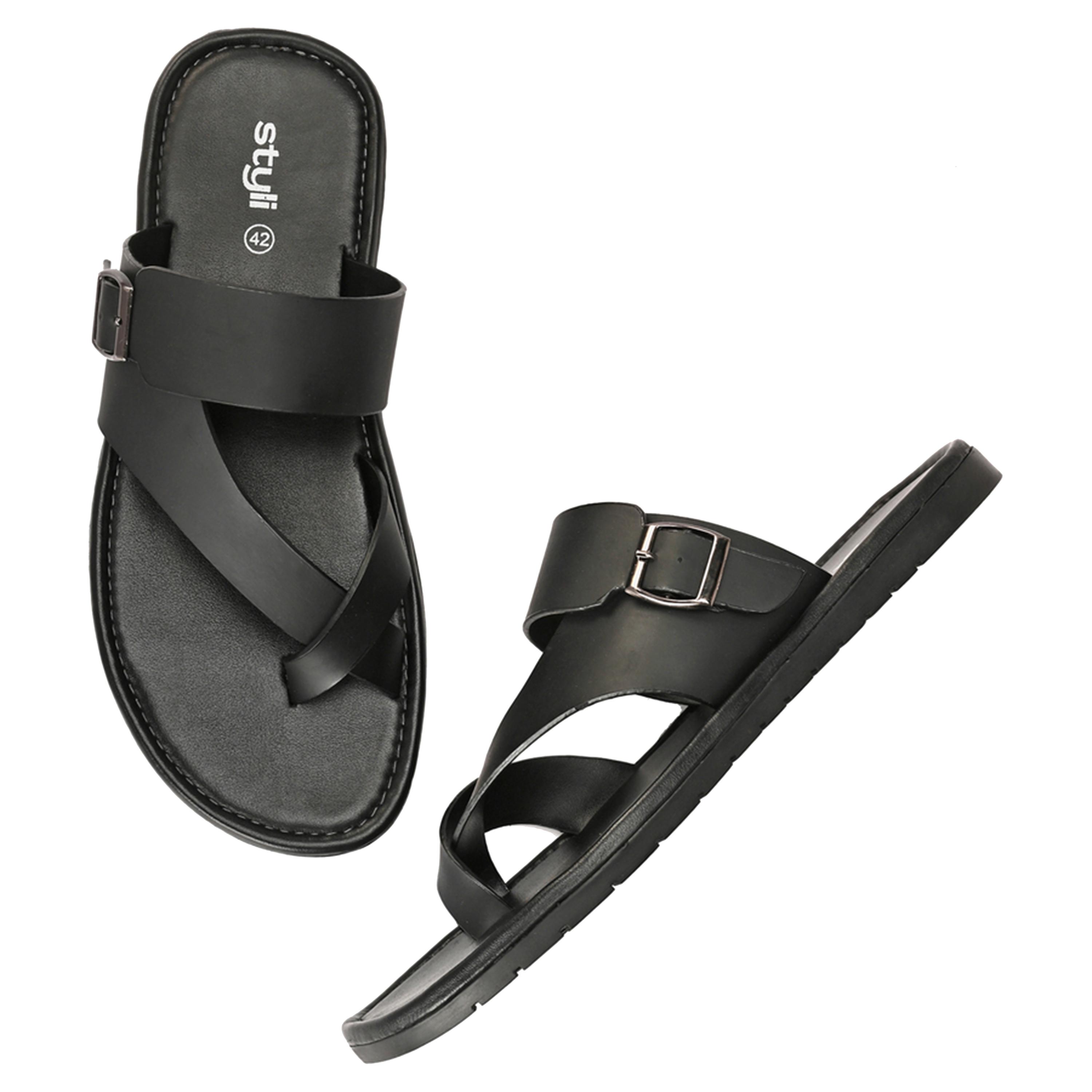 ستايلي - صندل مفتوح من الأمام مع مشبك وشريط رفيع-men-shoes-sandals-image-4