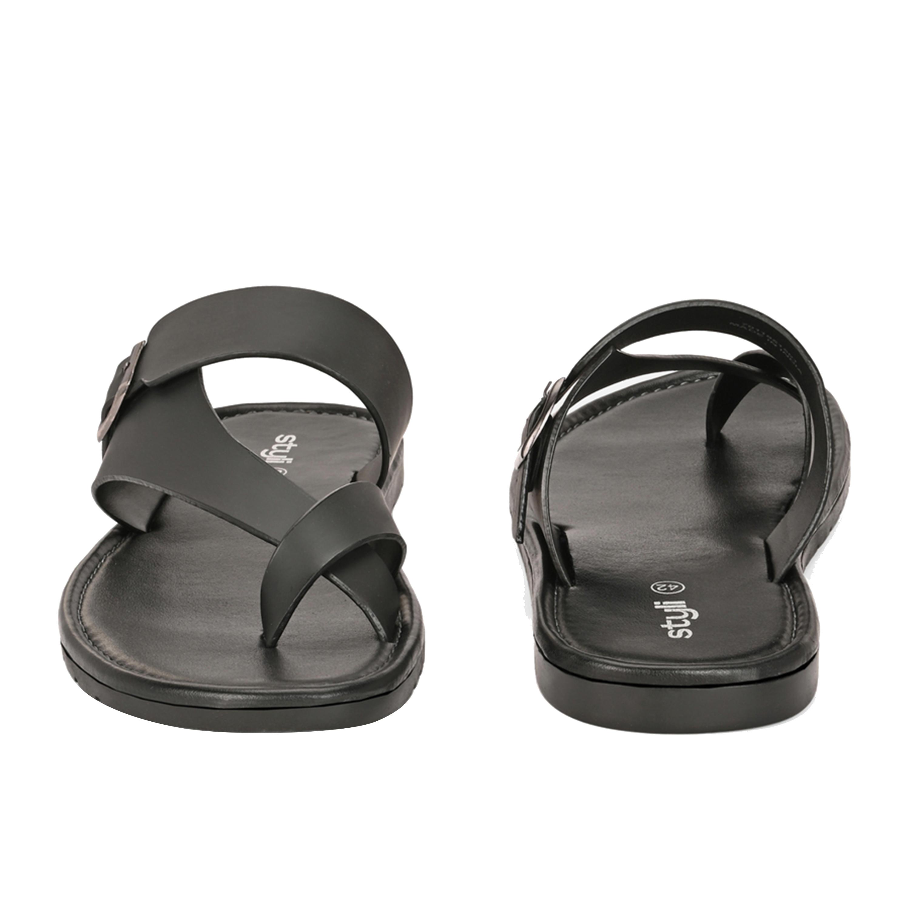 ستايلي - صندل مفتوح من الأمام مع مشبك وشريط رفيع-men-shoes-sandals-image-5