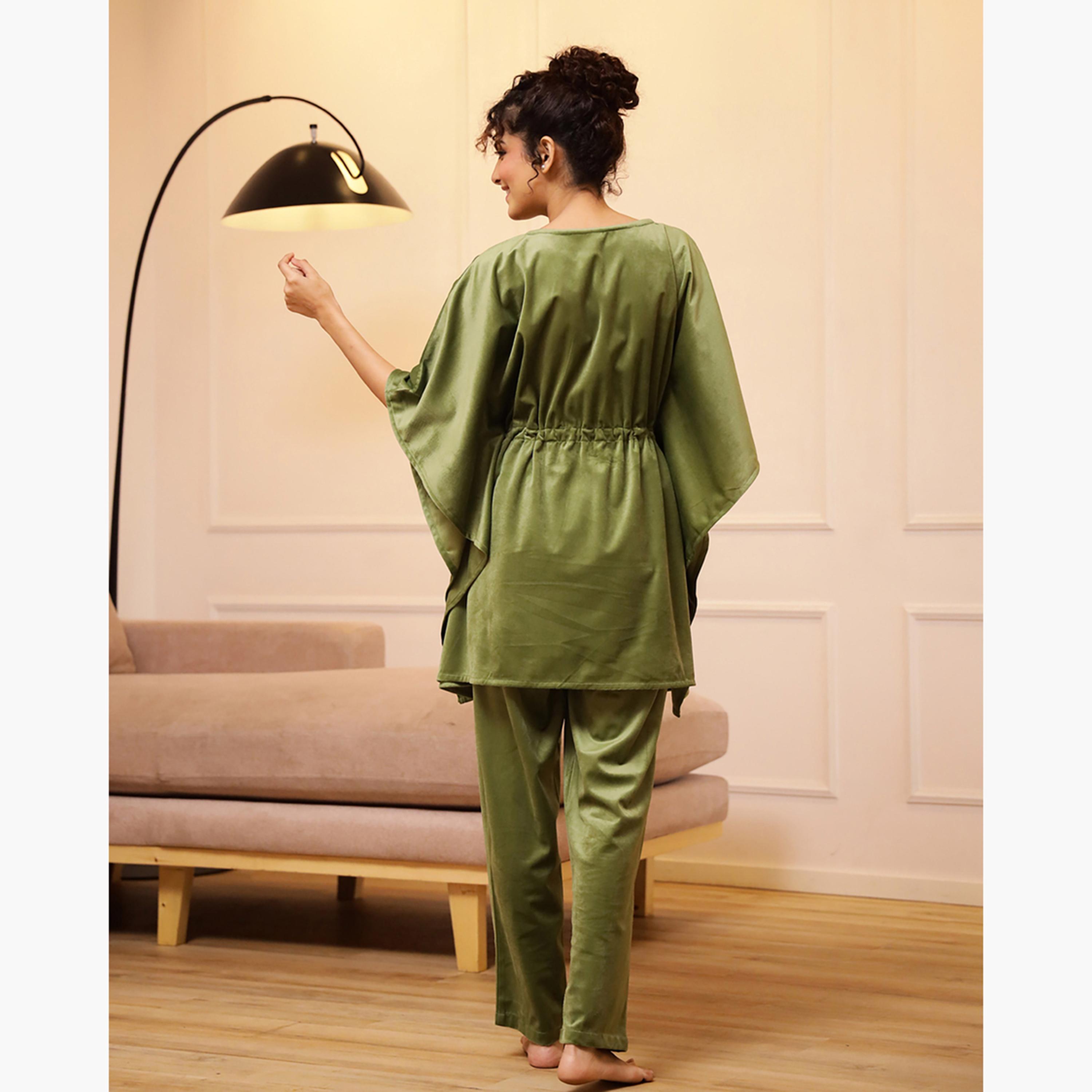 سانسكروتي هومز × ستايلي - طقم نوم للنساء من المخمل-women-clothing-nightwear-pyjamas-longsets-image-2