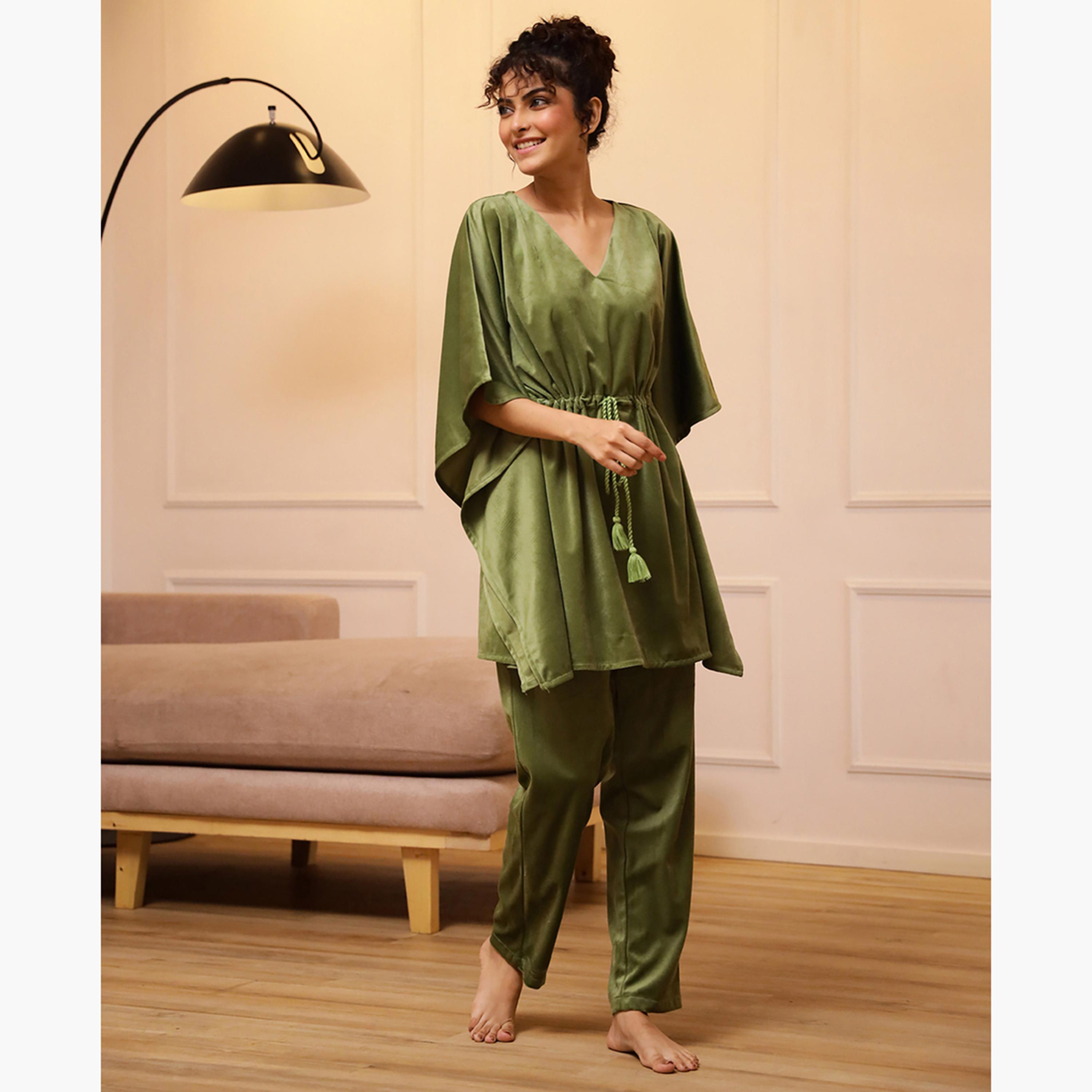 سانسكروتي هومز × ستايلي - طقم نوم للنساء من المخمل-women-clothing-nightwear-pyjamas-longsets-image-3