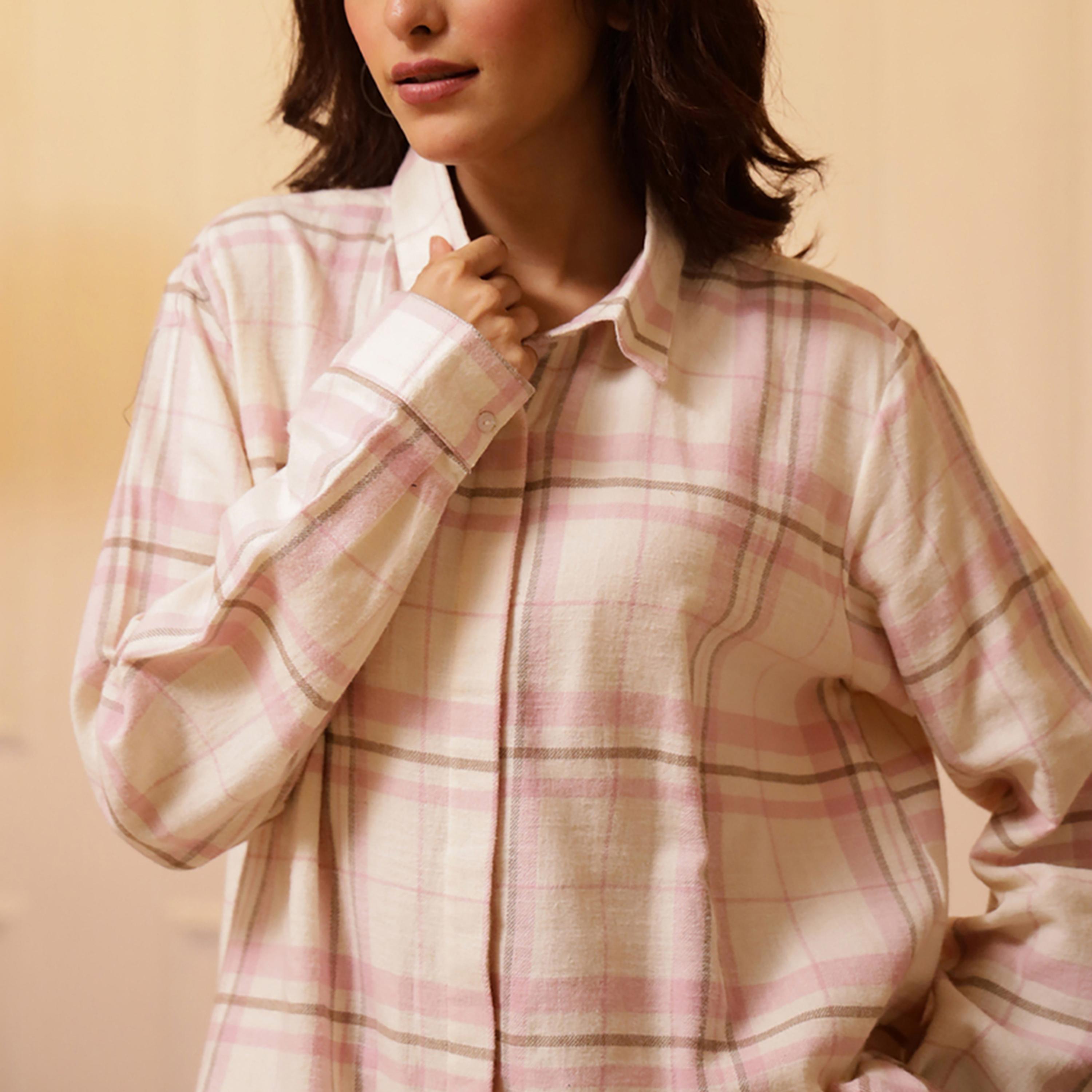 Sanskrutihomes X Styli Women Checkered Pure Cotton Night Suit-women-clothing-nightwear-pyjamas-longsets-image-5