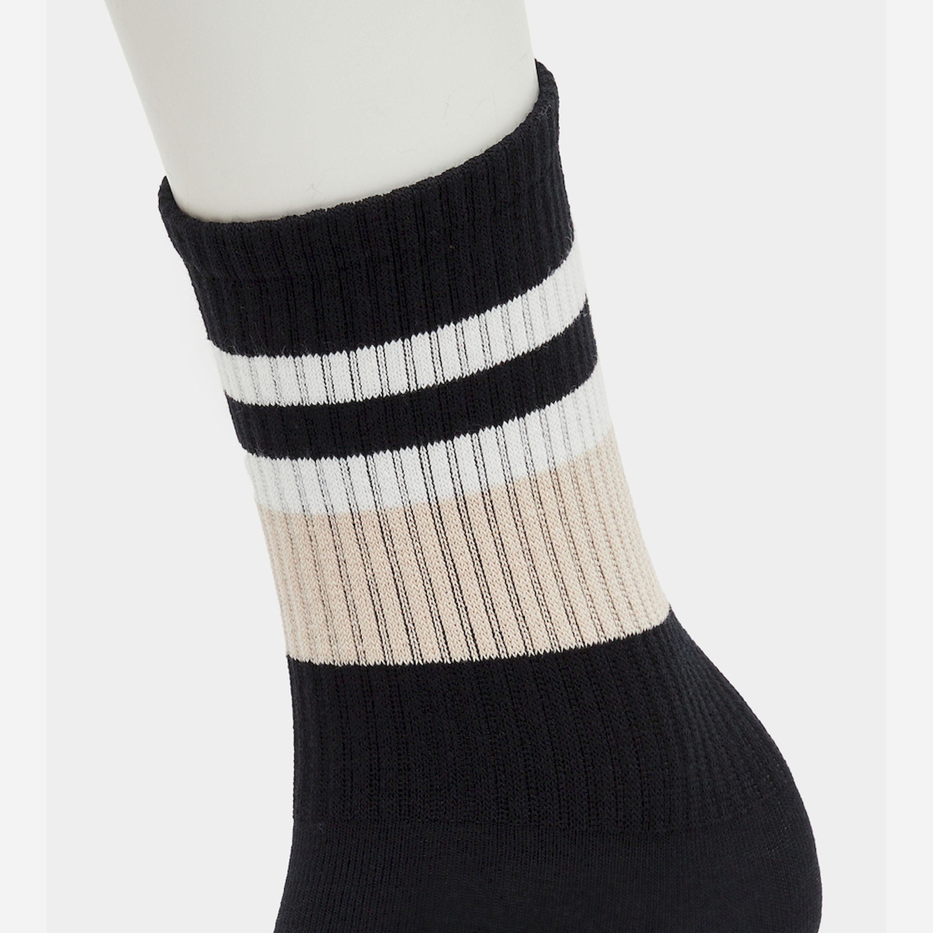 ستايلي - جوارب يوغا رياضية بقاعدة من السيليكون ذات خطوط مزدوجة متباينة-women-socksandstockings-image-2