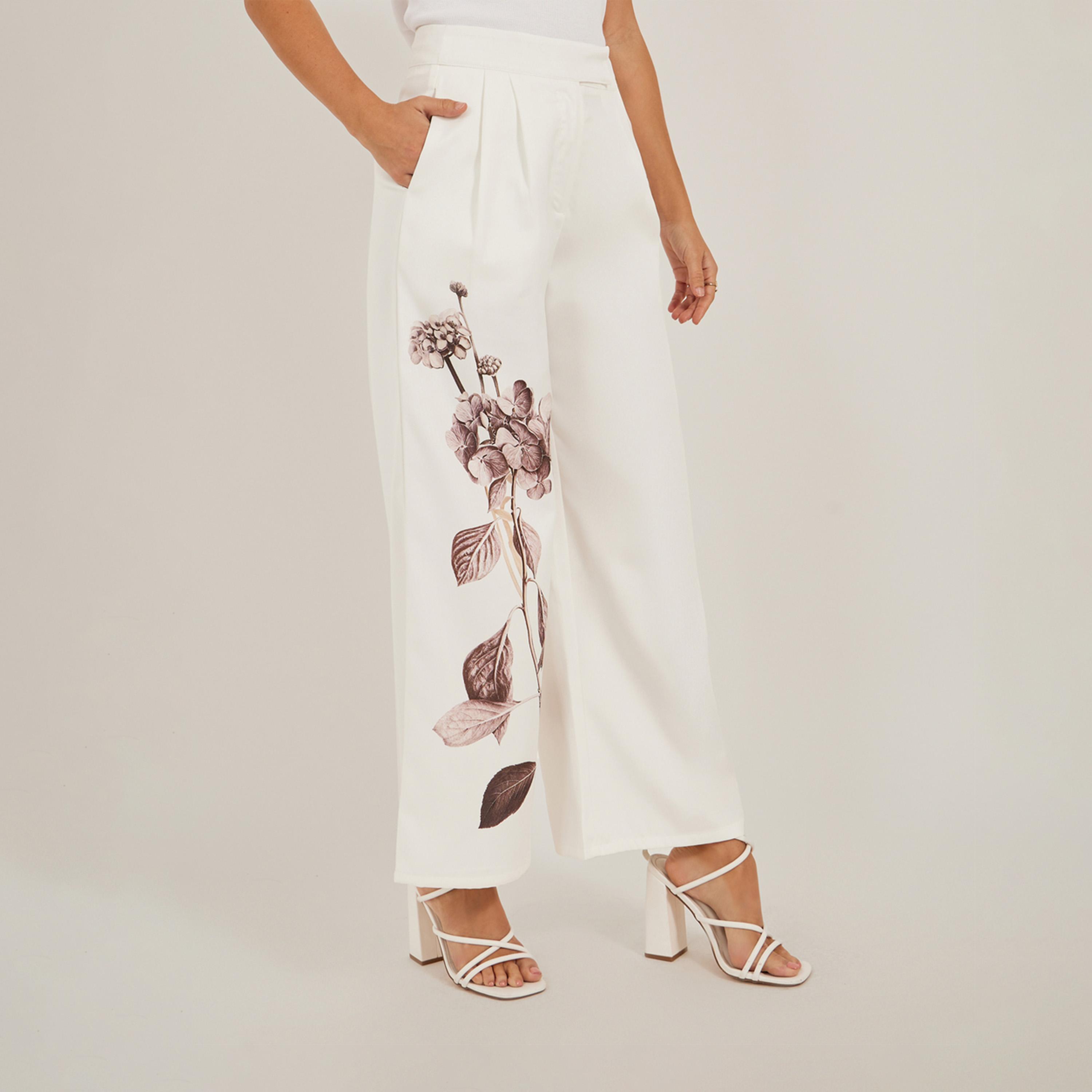ستايلي - بنطال ذو ساق واسعة وطبعة زهور-women-clothing-bottoms-trousers-image-3