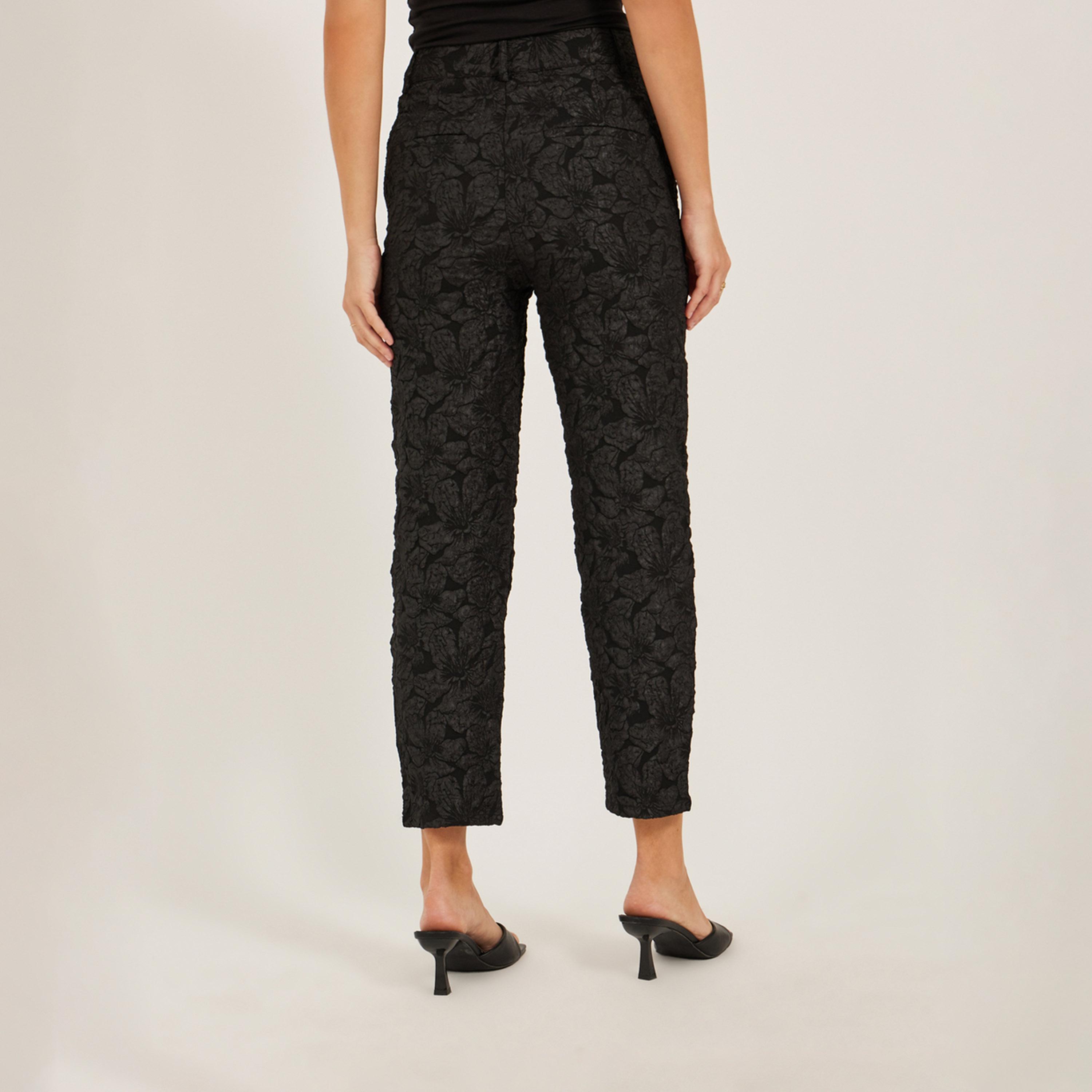 Styli Mid Rise Jacquard Tapered Leg Tailored Pants-women-clothing-bottoms-trousers-image-4