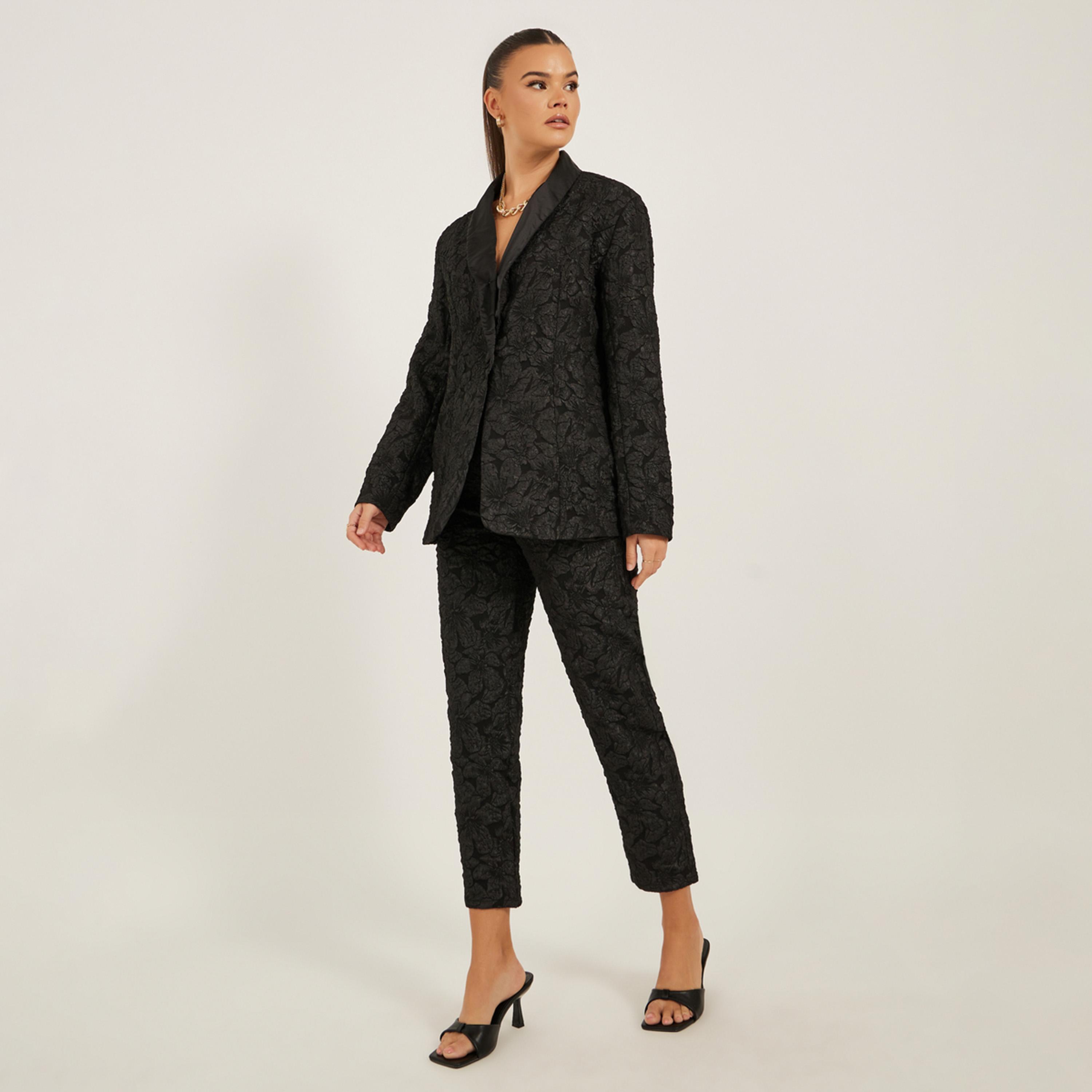 Styli Regular Fit Regular Length Floral Jacquard Blazer-women-clothing-coatsandjackets-blazers-image-2