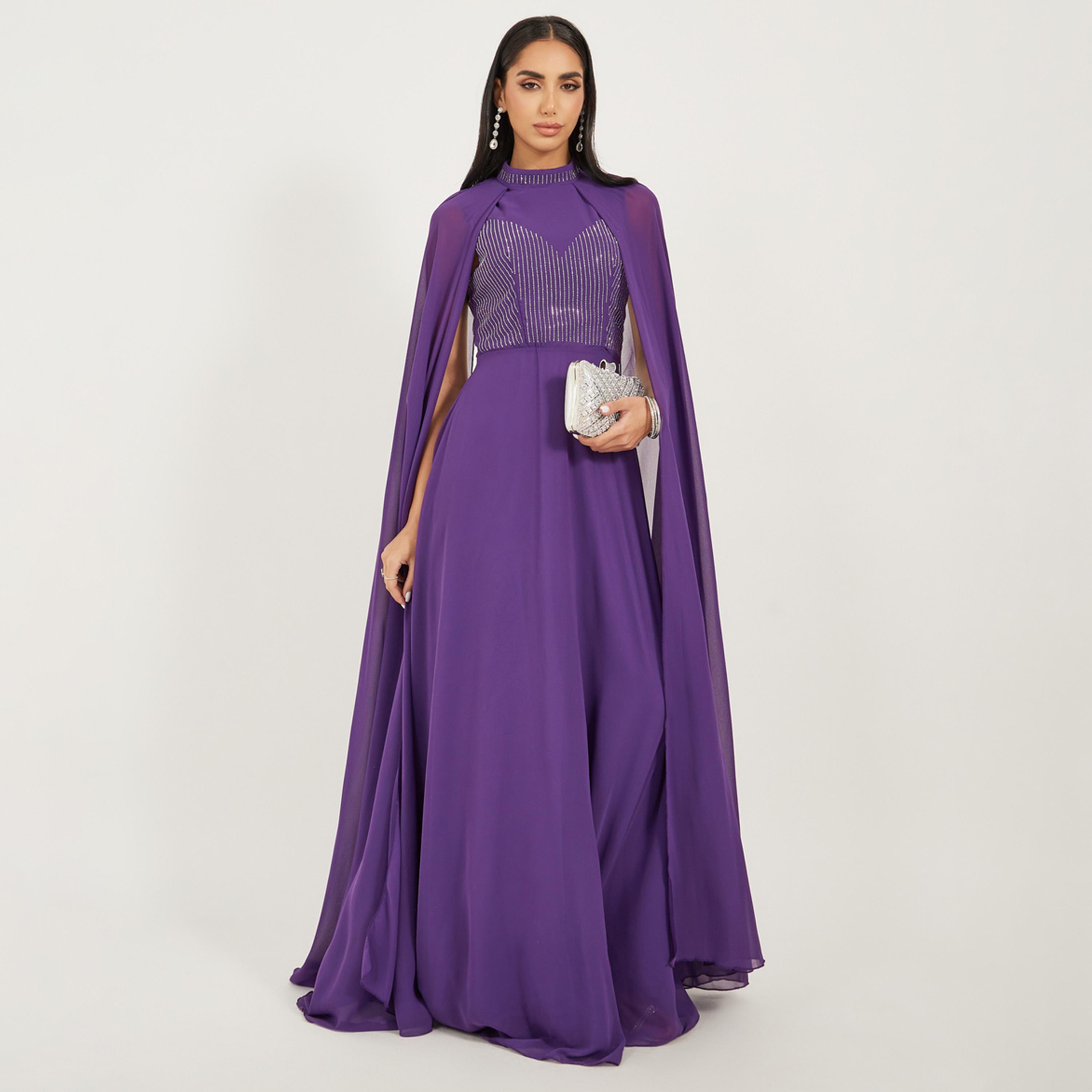 ستايلي - فستان ماكسي بأكمام واسعة وقصّة A-women-clothing-dresses-image-2