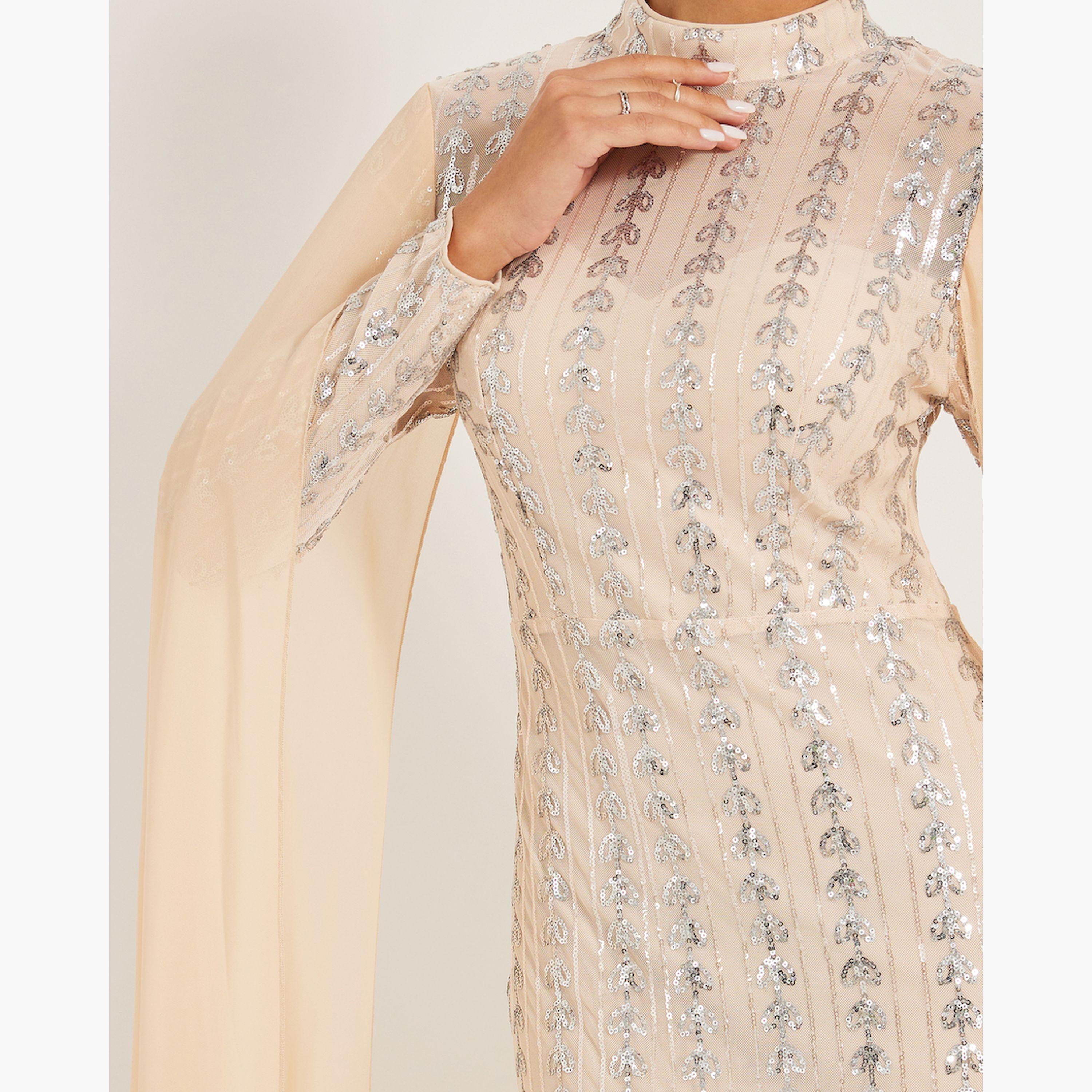 ستايلي - فستان ماكسي مزين بقصة A بأكمام طويلة-women-clothing-dresses-image-4