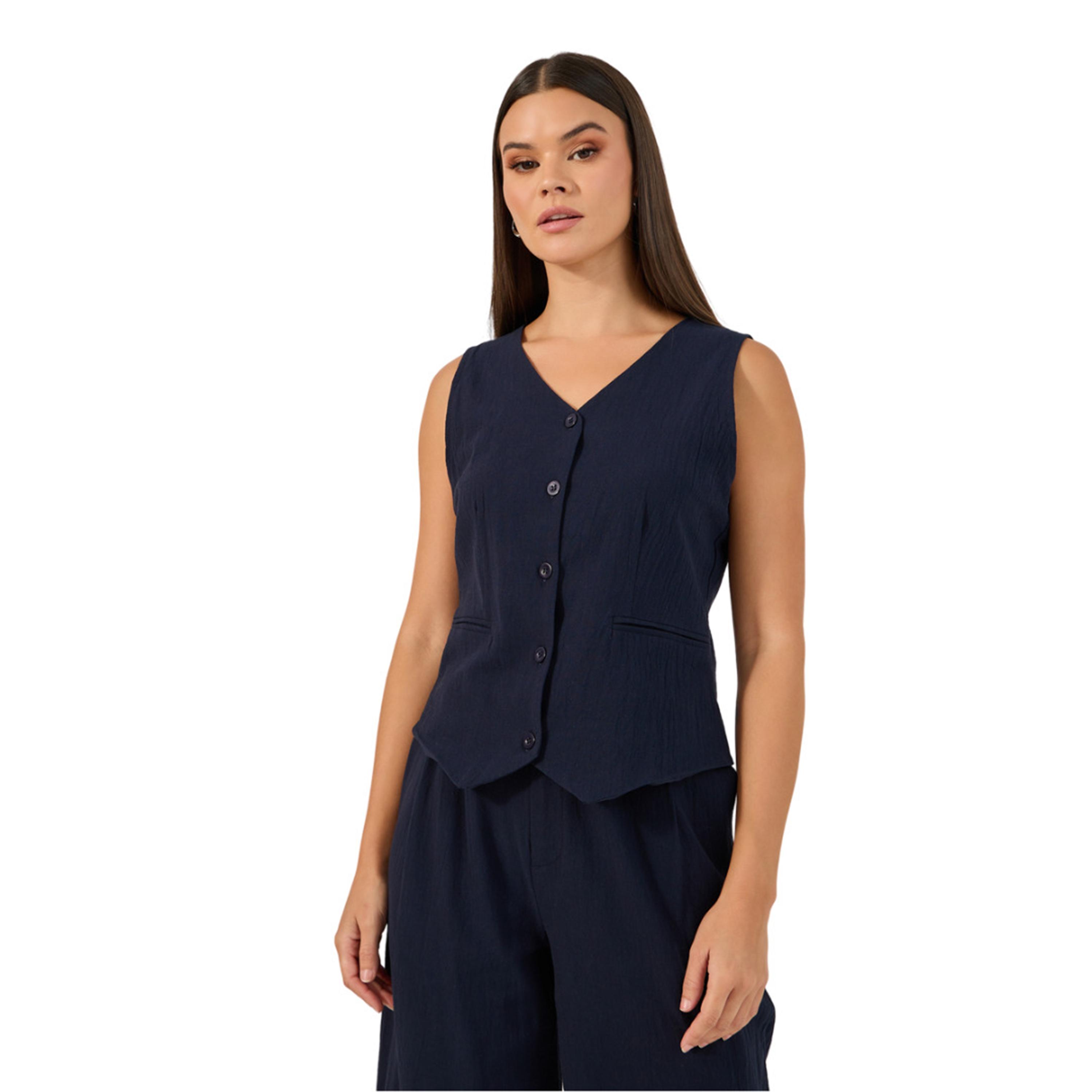 Styli Solid V-Neck Sleeveless Vest Top-women-clothing-shirtsandblouses-blouses-image-1