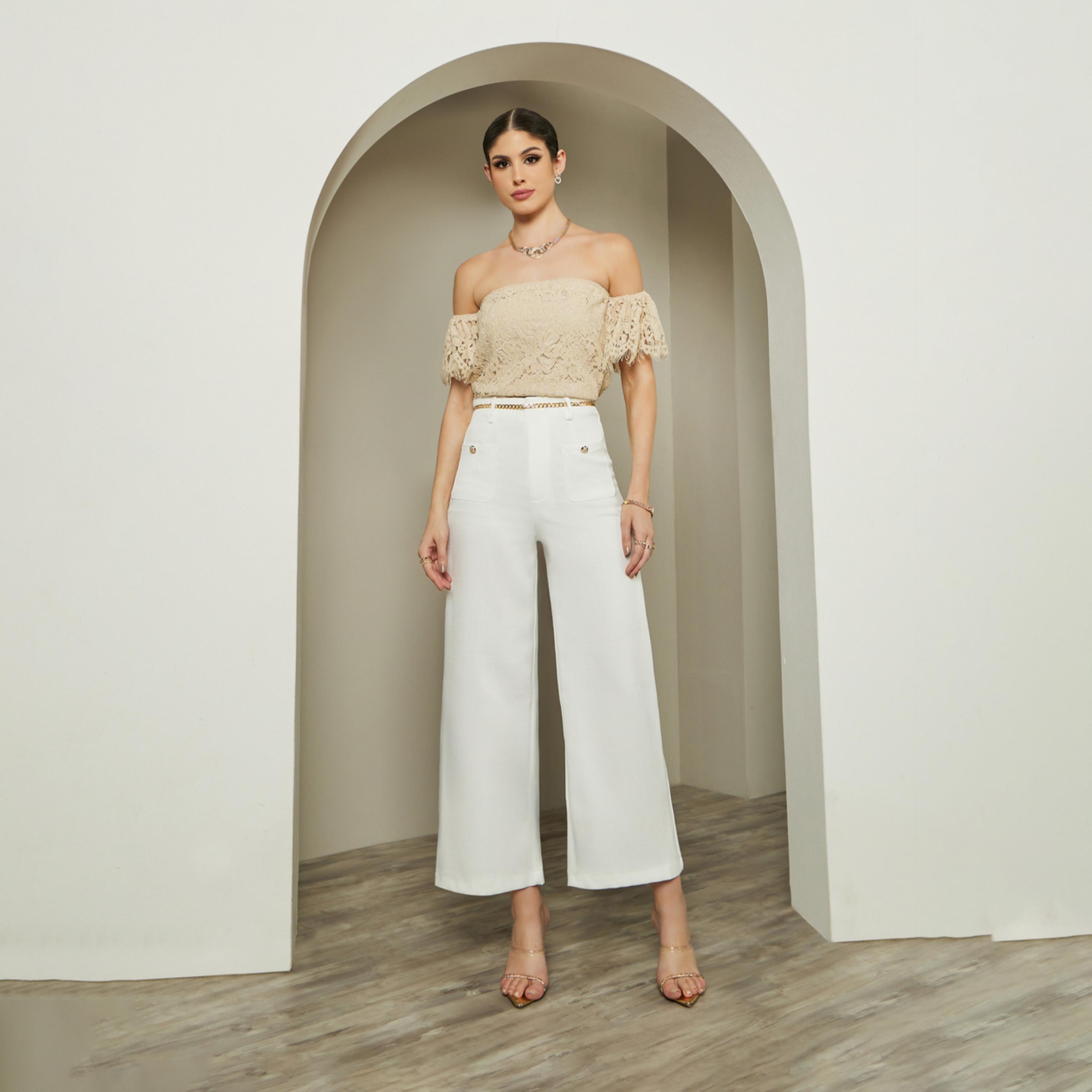 Styli Mid Rise Wide Leg Pants With Chain Belt Detail-women-clothing-bottoms-trousers-image-1