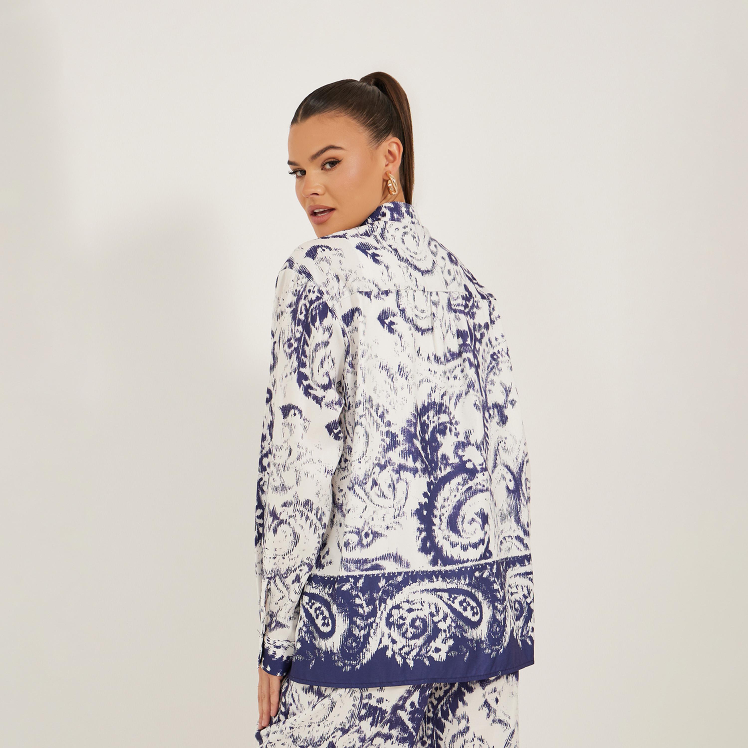 Styli Paisley Print Spread Collar Drop Shoulder Shirt-women-clothing-shirtsandblouses-shirts-image-5