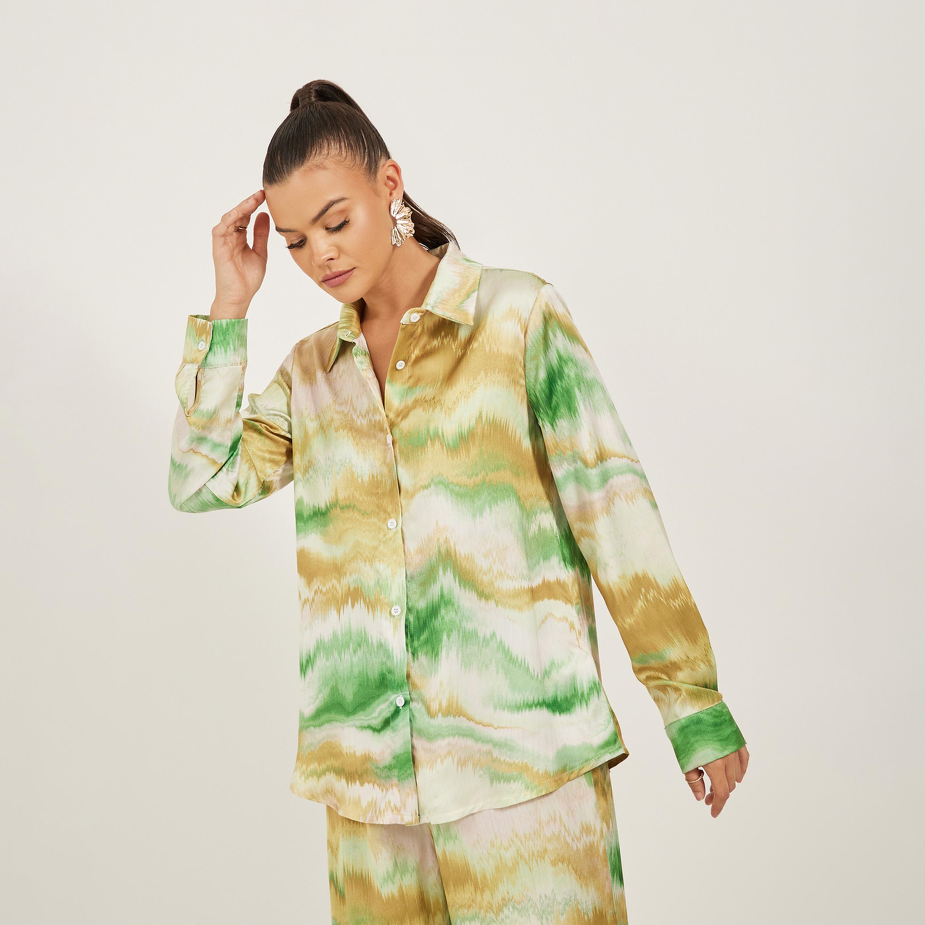 Styli Ombre Print Buttoned Oversized Shirt-women-clothing-shirtsandblouses-shirts-image-3