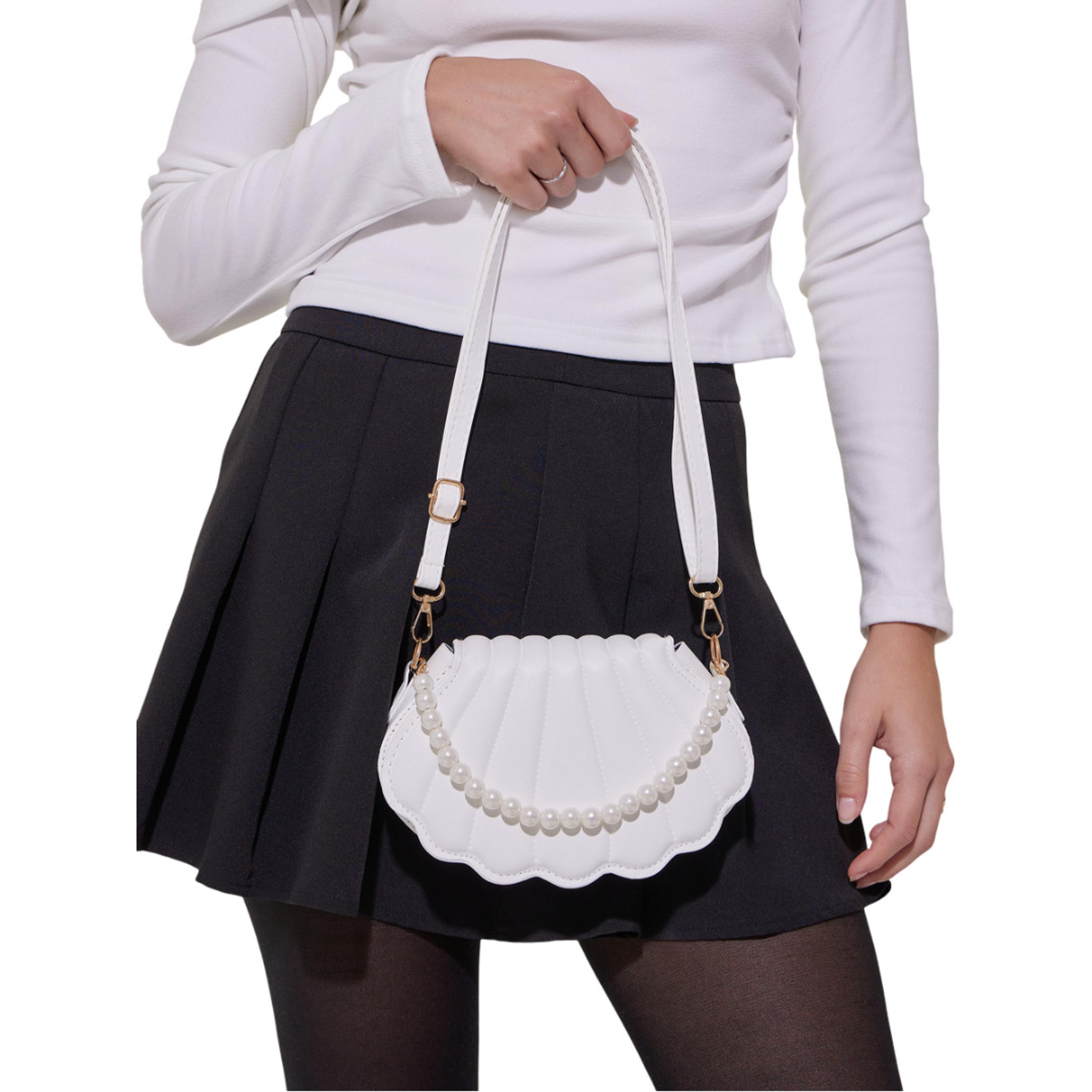 ستايلي - شنطة كروس بودي مبطنة على شكل صدفة بحرية مع مقبض من اللؤلؤ الصناعي-women-bagsandwallets-handbags-image-3