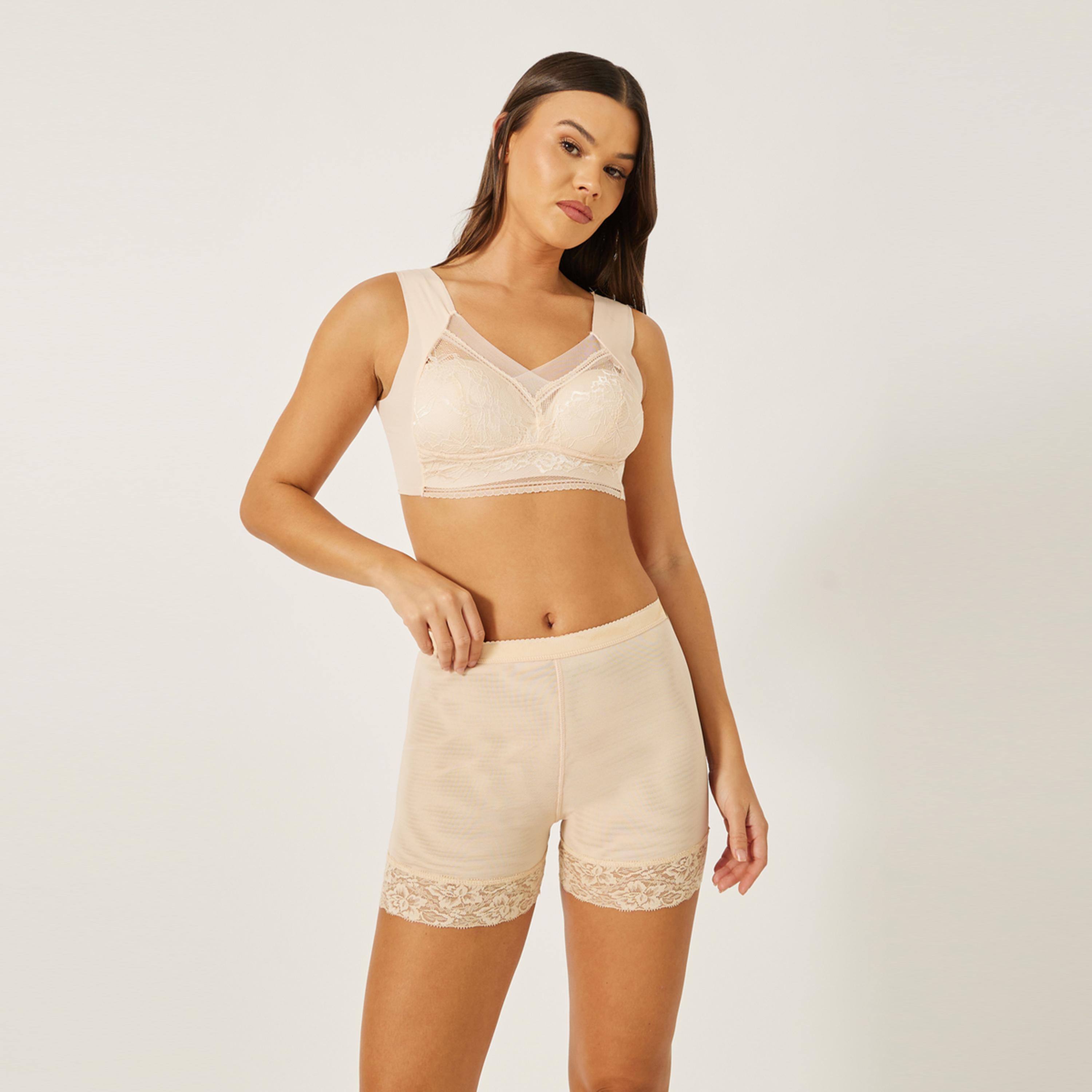 ستايلي - سروال تحتي لرفع وتشكيل المؤخرة مع حواف من الدانتيل-women-clothing-lingerie-shapewear-image-1