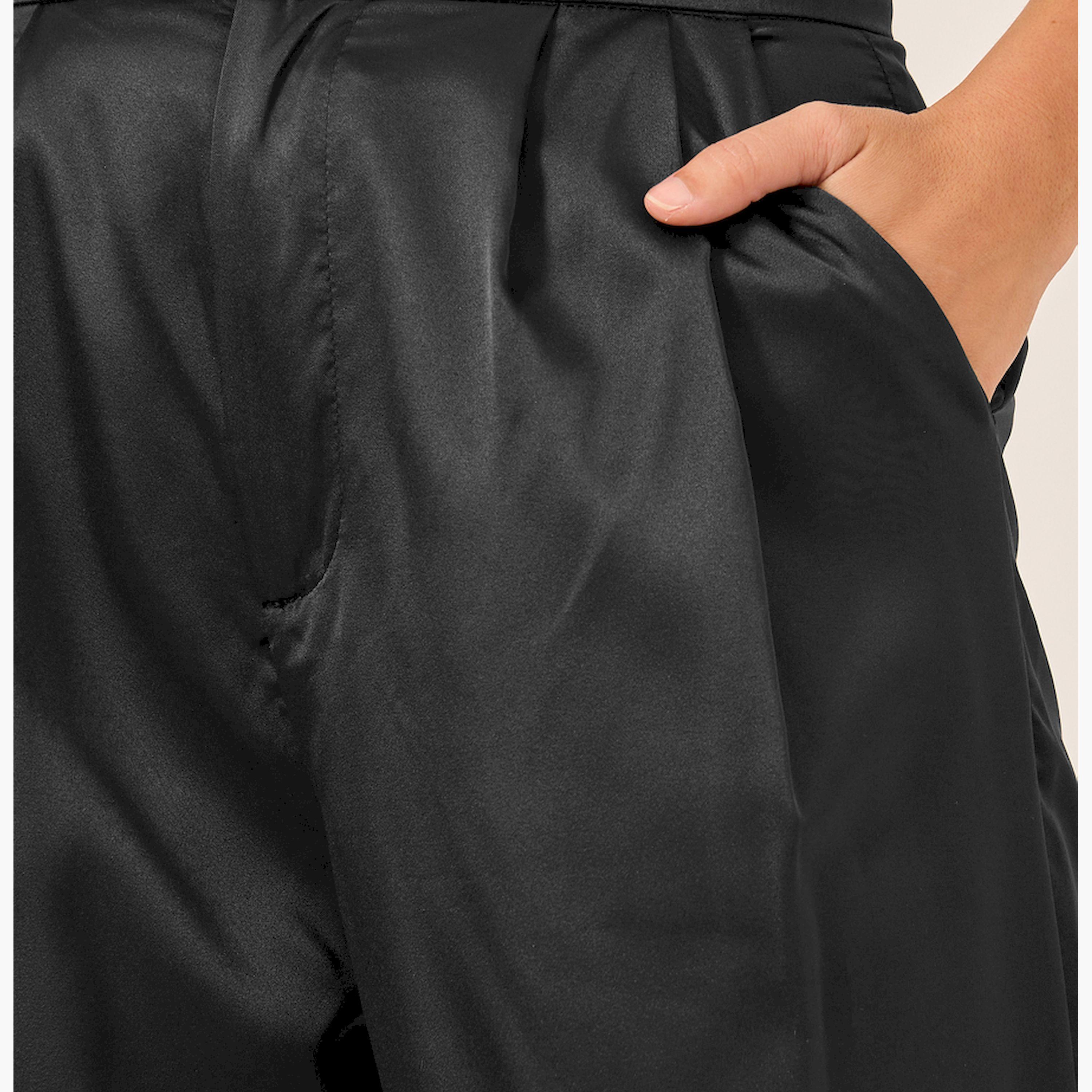 ستايلي - بنطال ساتان واسع الساق متوسط الارتفاع-women-clothing-bottoms-trousers-image-3