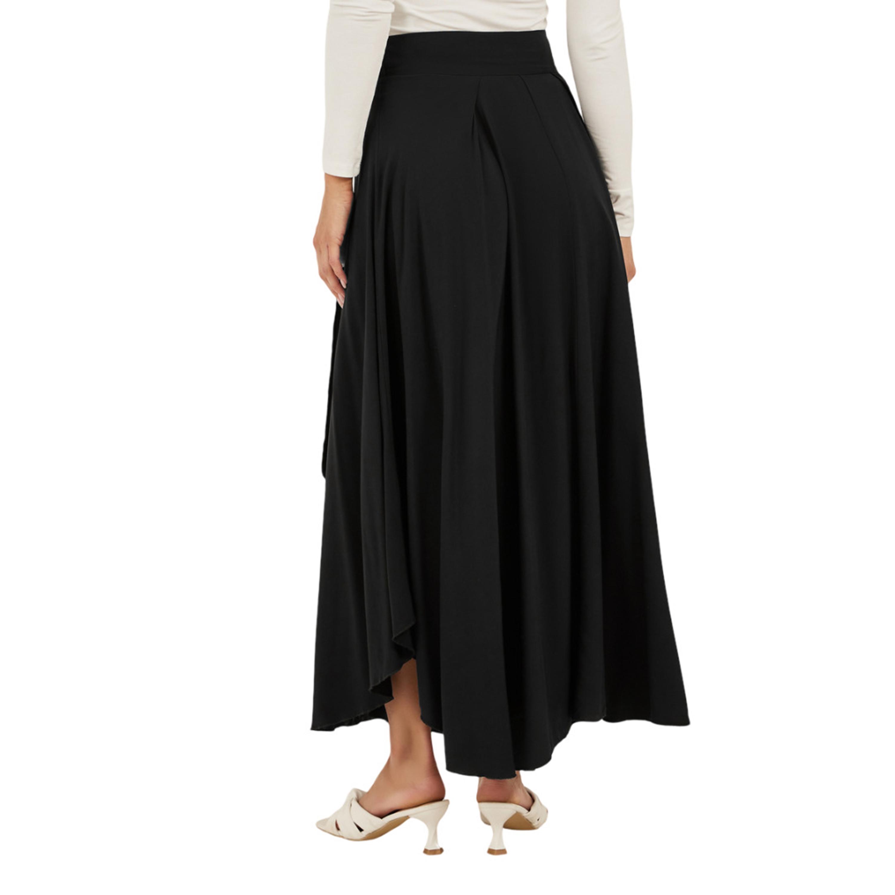 ستايلي - فستان ماكسي بخصر مرتفع وثنيات وقصة A-women-clothing-bottoms-skirts-image-4