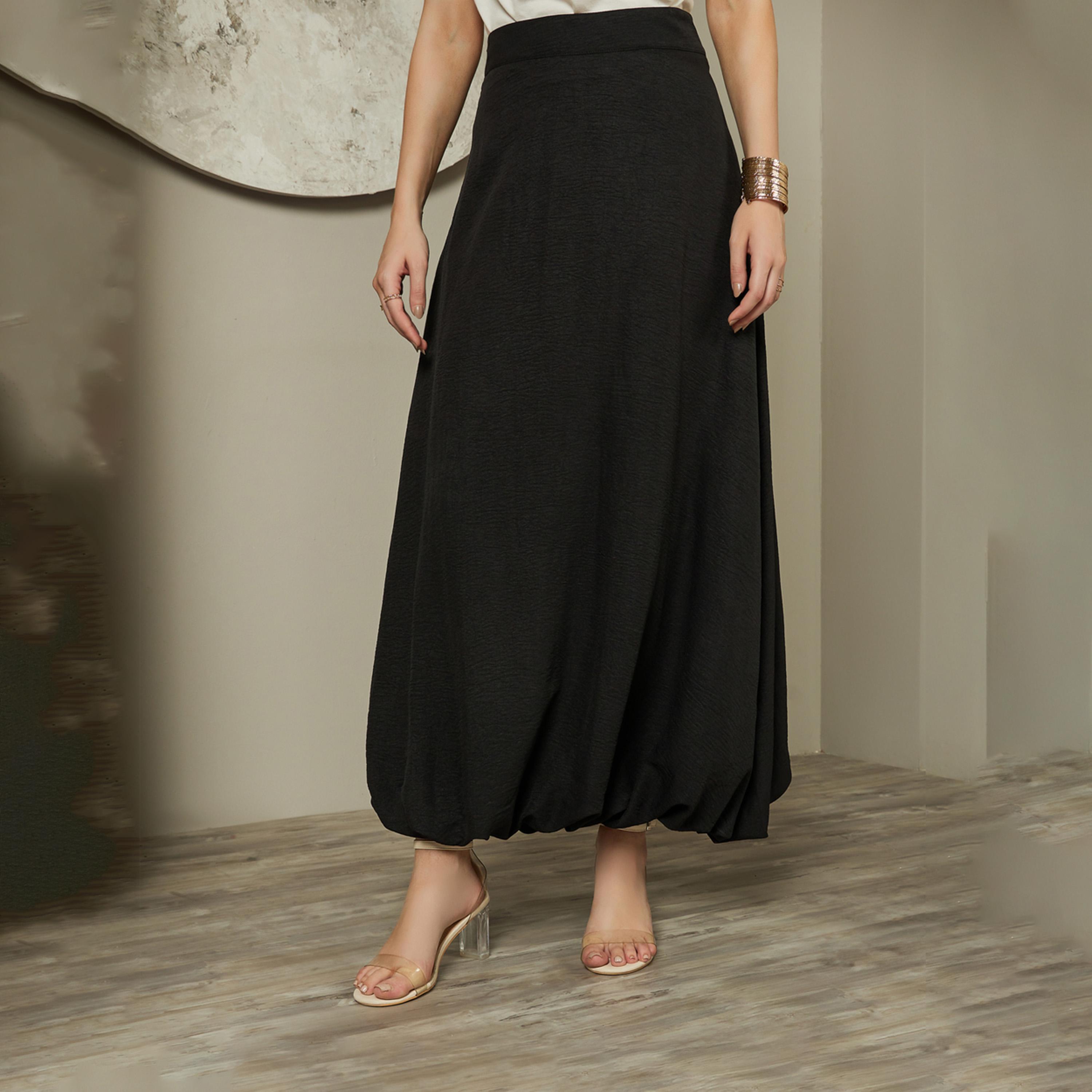 Styli Maxi Length Baloon Skirt With Side Seam Conceal Zipper-women-clothing-skirts-image-2