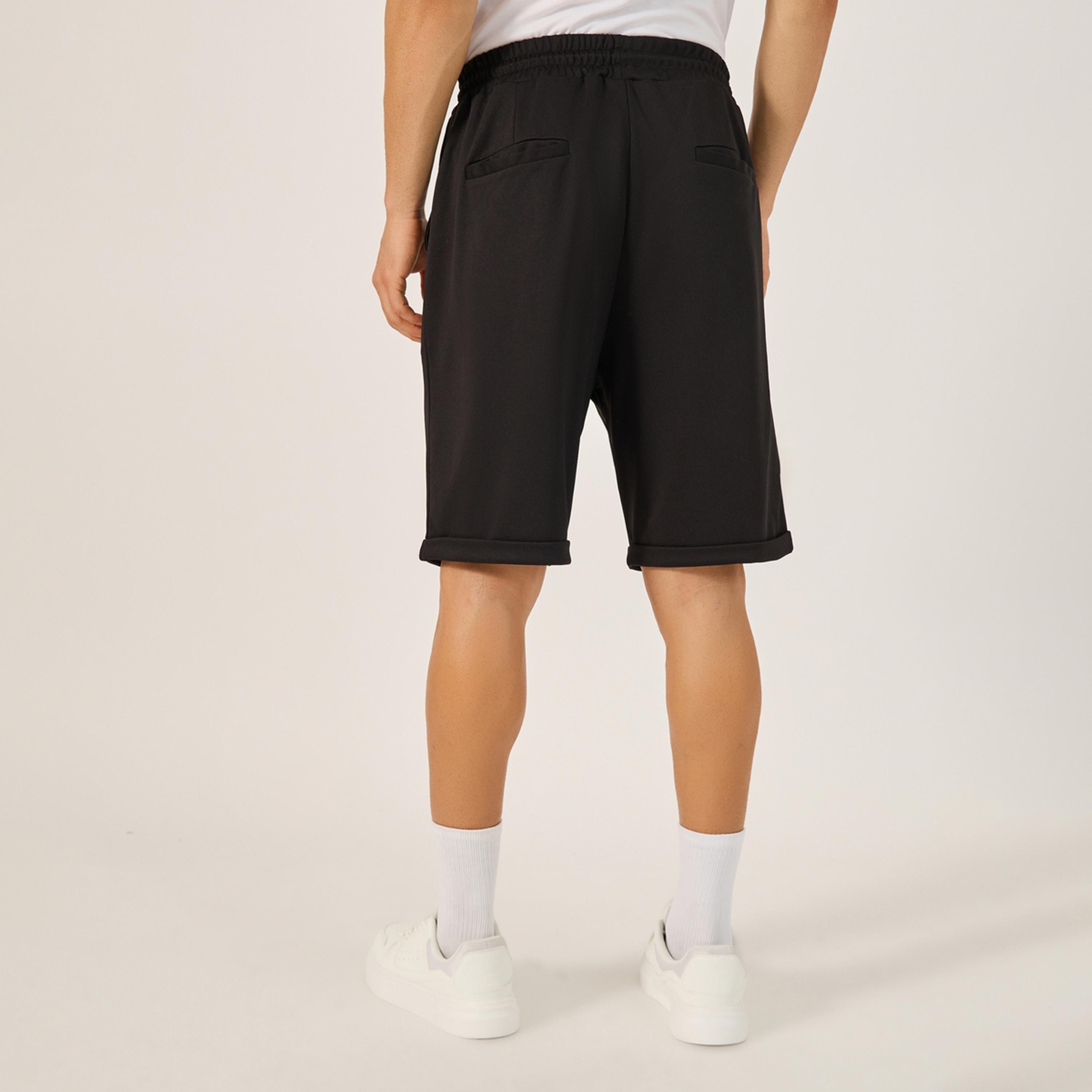 Styli Solid Turn-Up Hem Shorts-men-clothing-bottoms-shorts-image-4