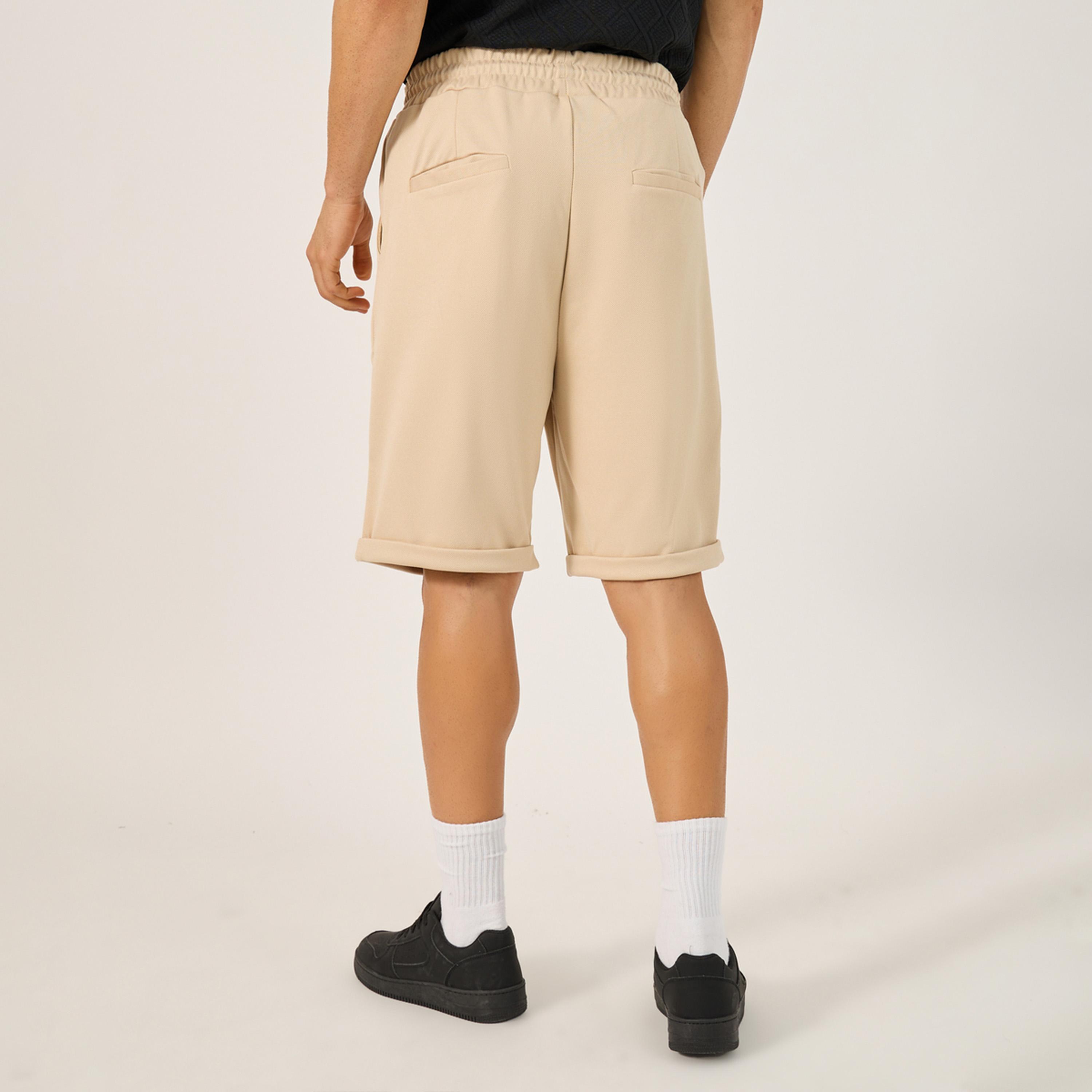 ستايلي - شورت سادة بحافة مطوية-men-clothing-bottoms-shorts-image-1