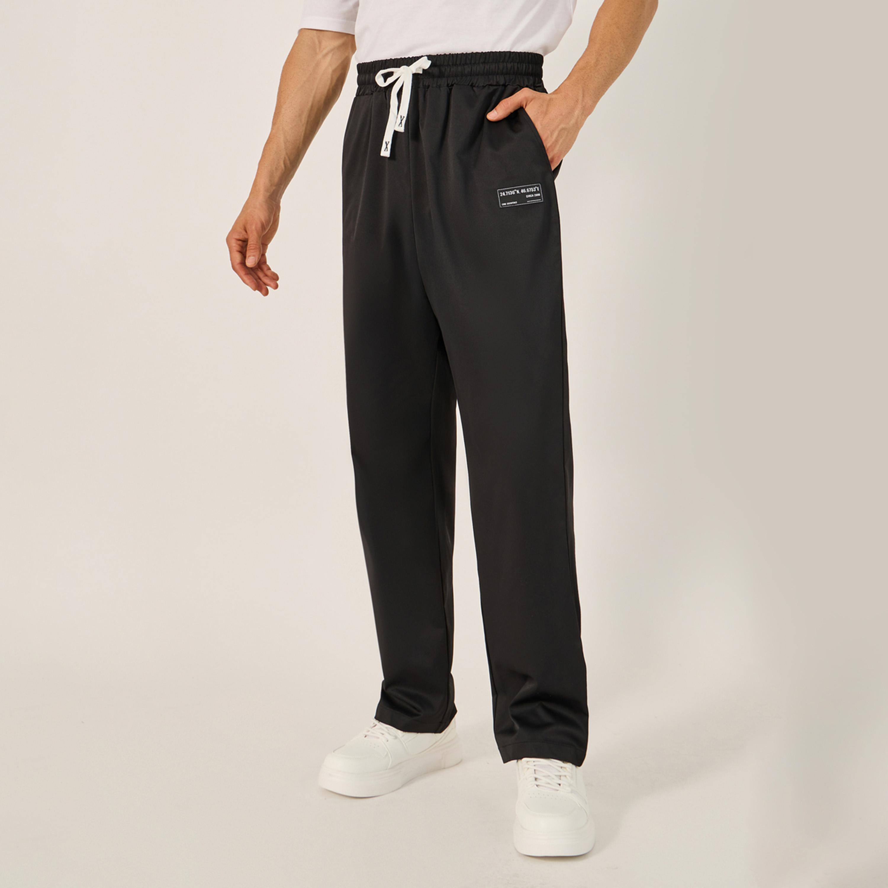 Styli Patch Detail Relaxed Fit Twill Joggers-men-clothing-bottoms-joggers-image-1