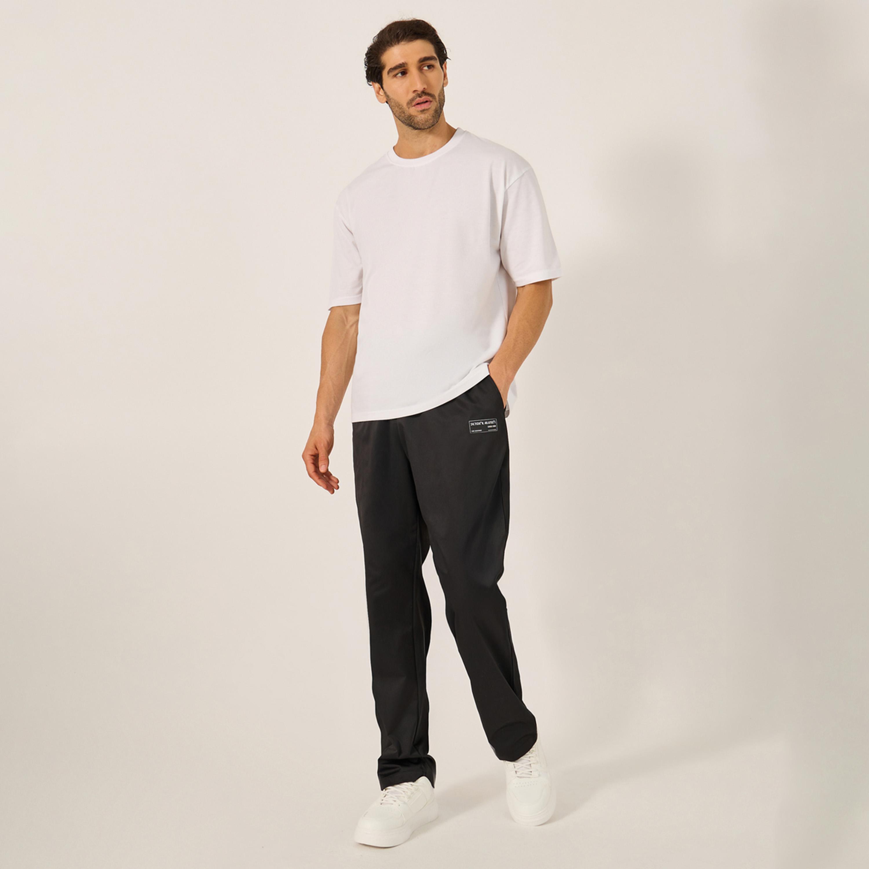 Styli Patch Detail Relaxed Fit Twill Joggers-men-clothing-bottoms-joggers-image-2
