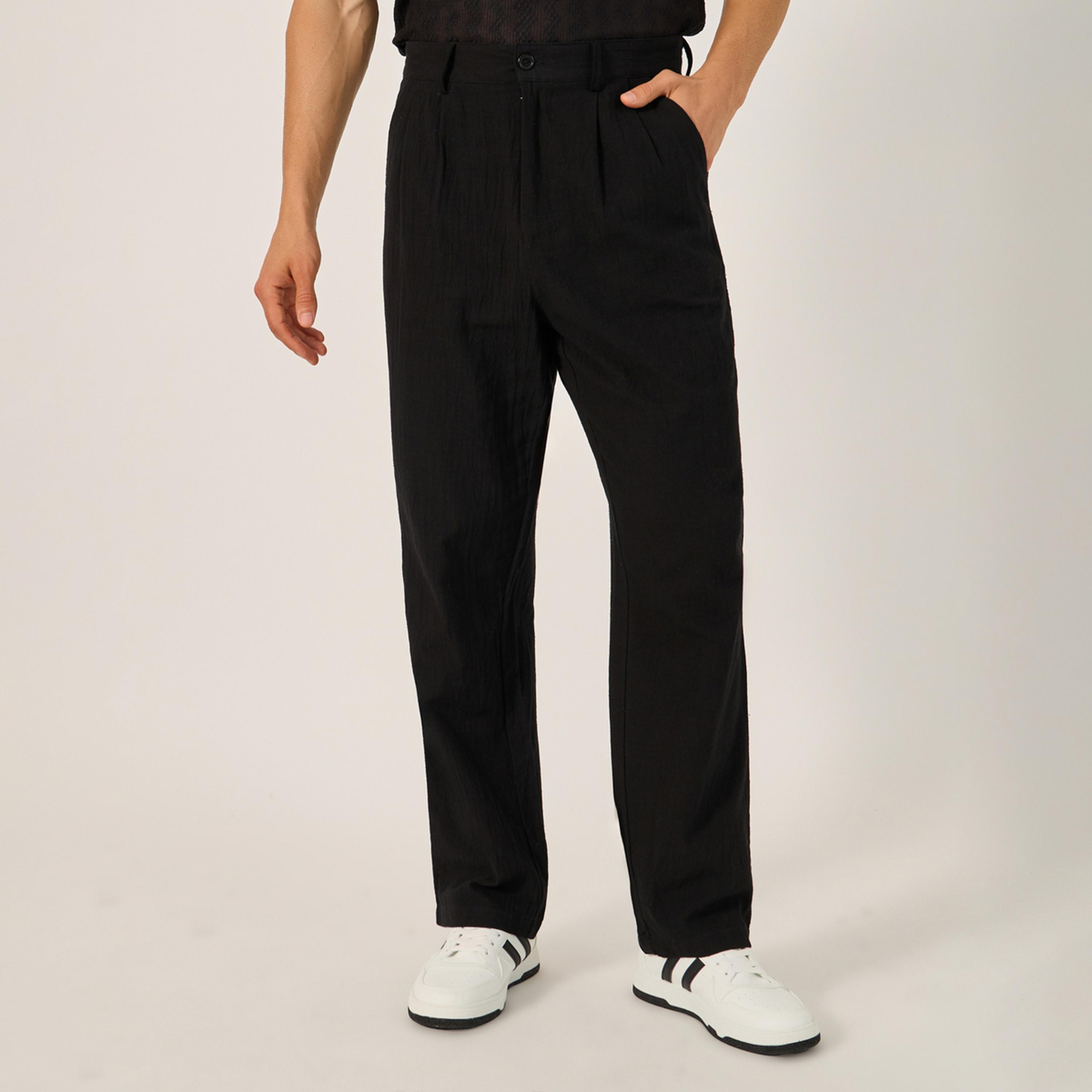 ستايلي - بنطال كسرات بقصة مريحة-men-clothing-bottoms-trousersandchinos-trousers-image-1
