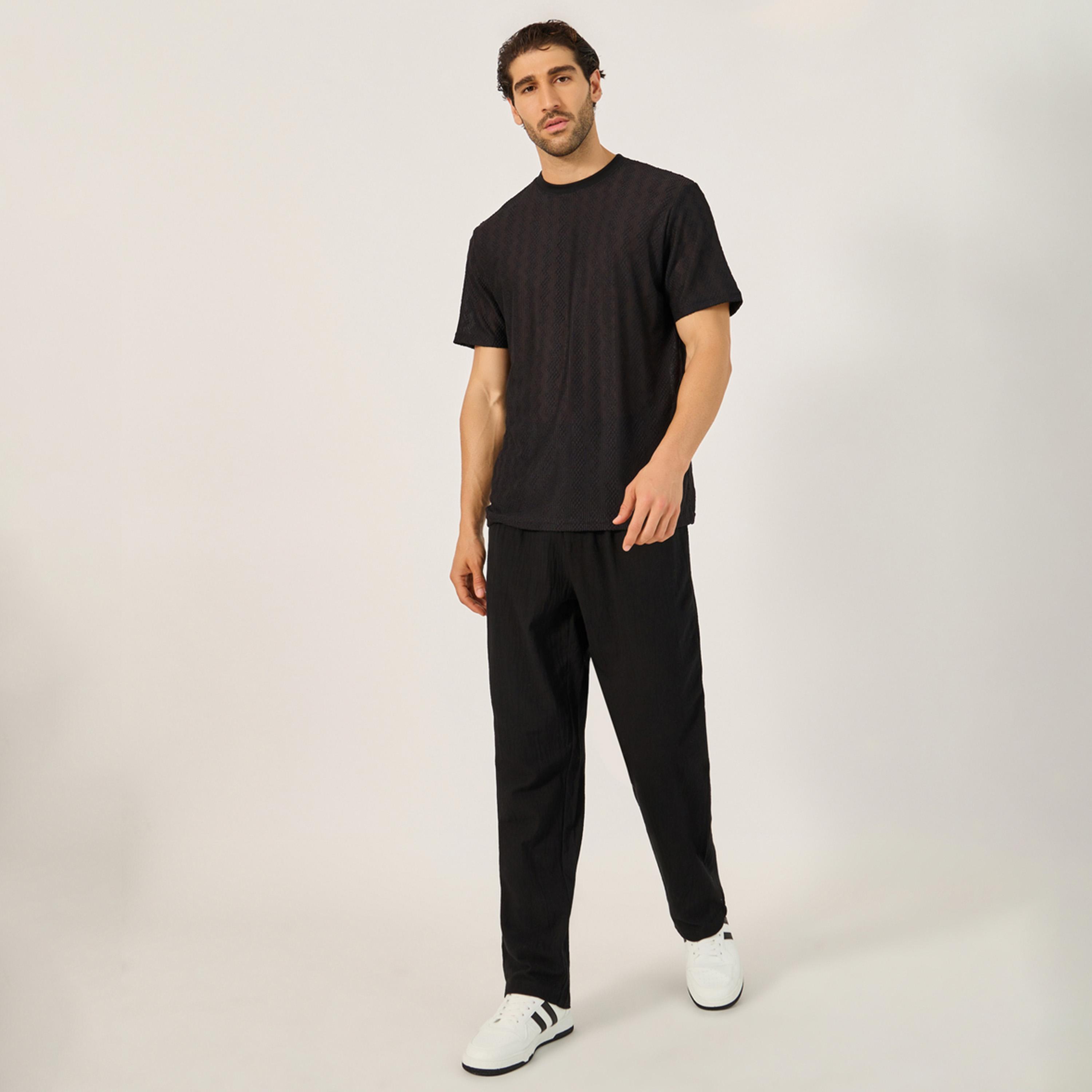 Styli Textured Relaxed Fit Pleated Trousers-men-clothing-bottoms-trousersandchinos-trousers-image-2