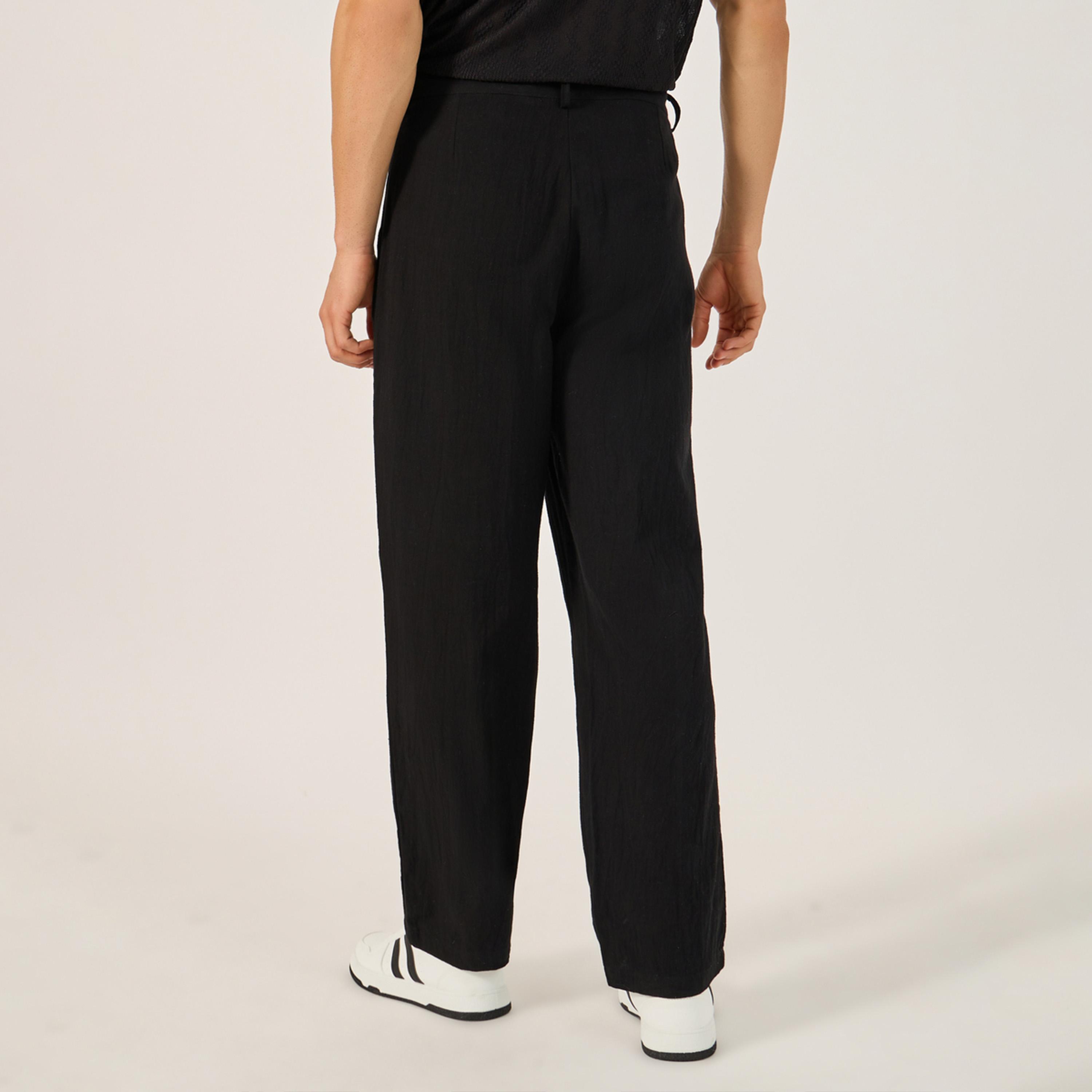 Styli Textured Relaxed Fit Pleated Trousers-men-clothing-bottoms-trousersandchinos-trousers-image-4