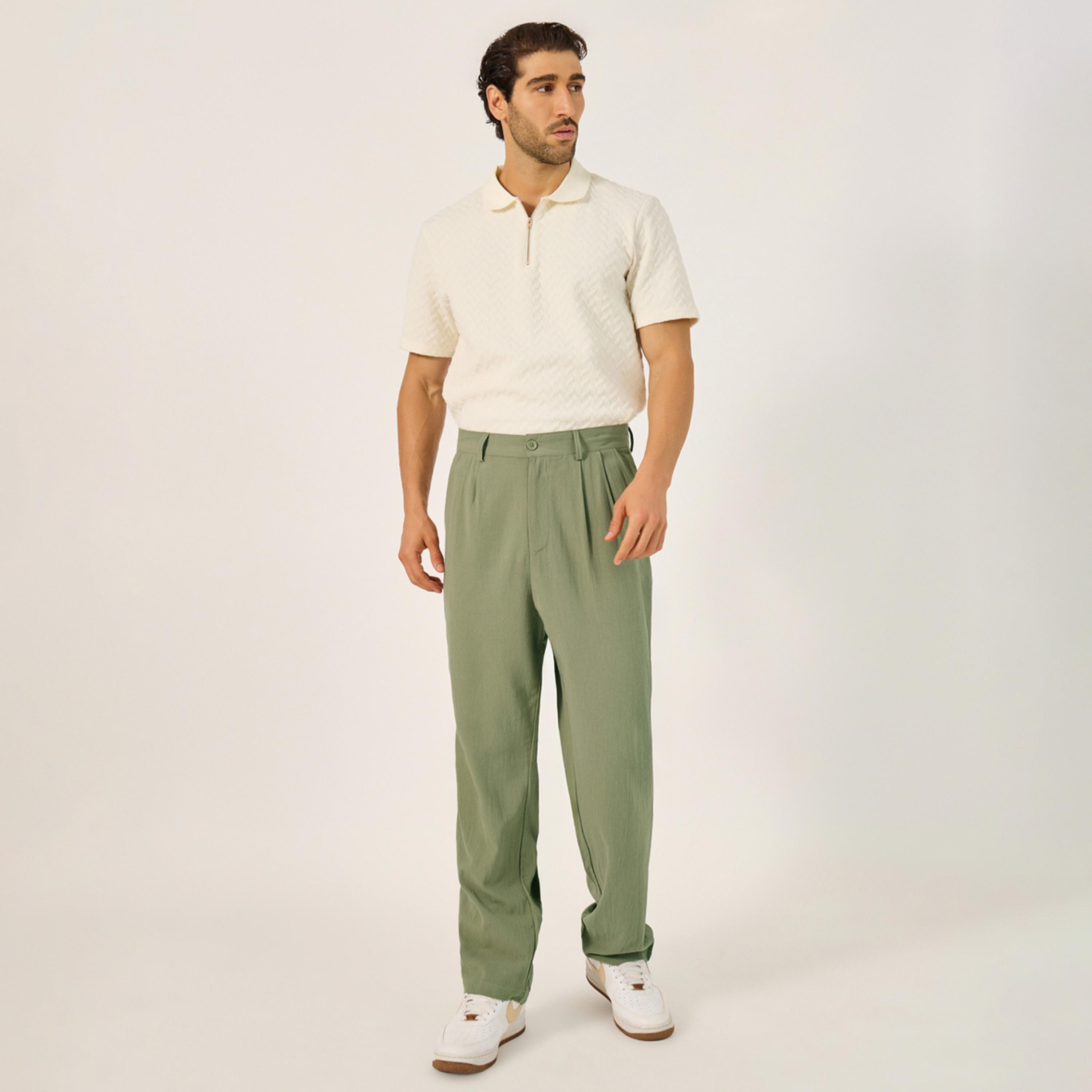 ستايلي - بنطال كسرات بقصة مريحة-men-clothing-bottoms-trousersandchinos-trousers-image-2