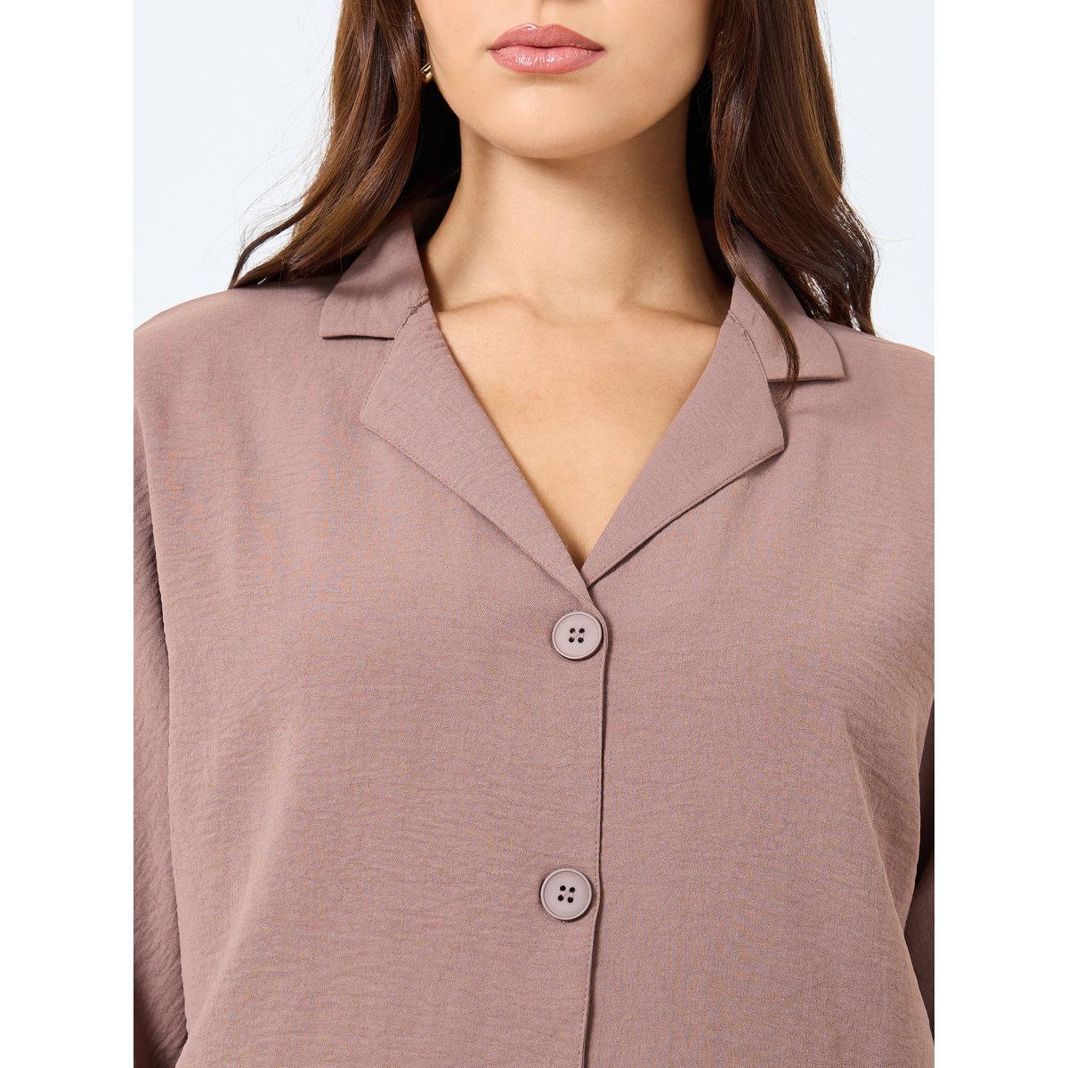طقم منسق من بنطال وبلوزة بقصة بوكسي-women-clothing-coordsets-image-3