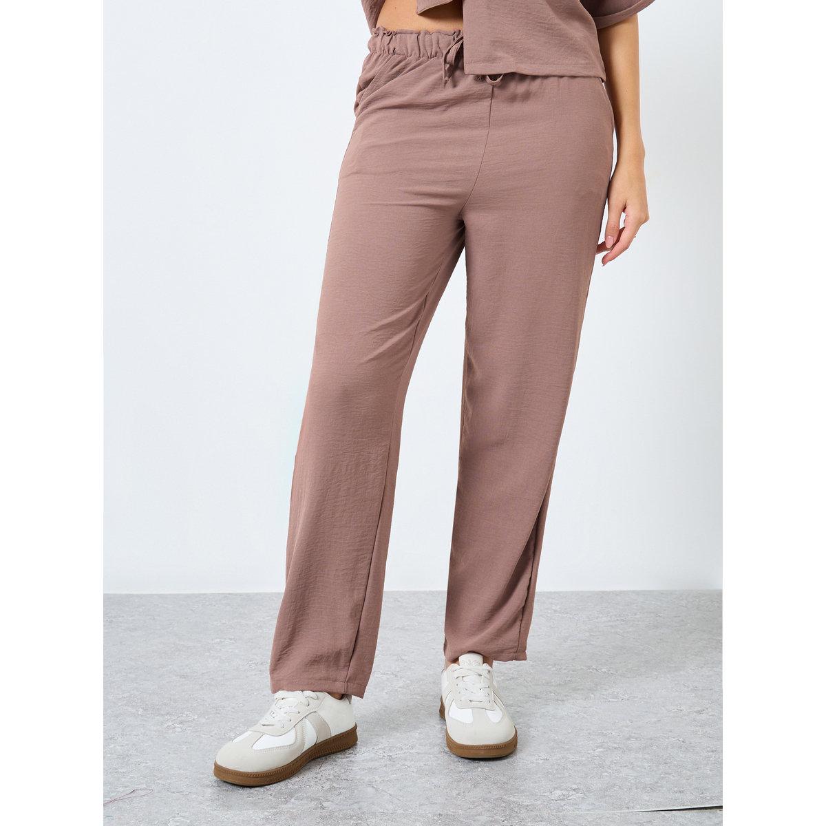 طقم منسق من بنطال وبلوزة بقصة بوكسي-women-clothing-coordsets-image-4